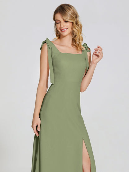Michelle Detachable Bow-knot Square Bridesmaid Dress