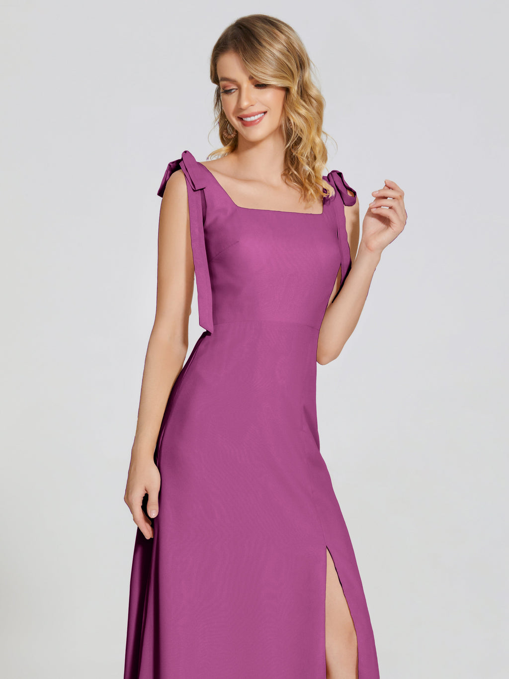 Michelle Detachable Bow-knot Square Bridesmaid Dress