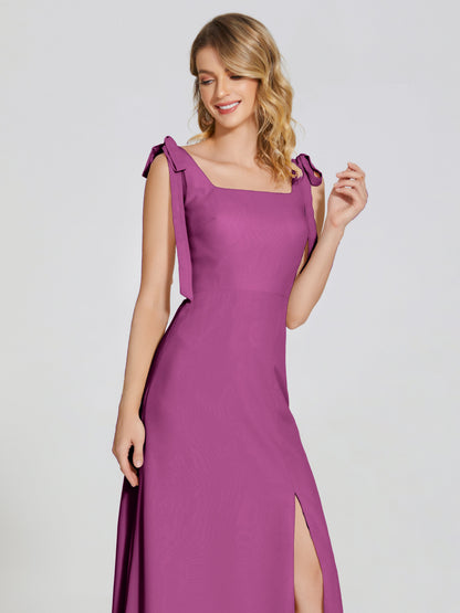 Michelle Detachable Bow-knot Square Bridesmaid Dress