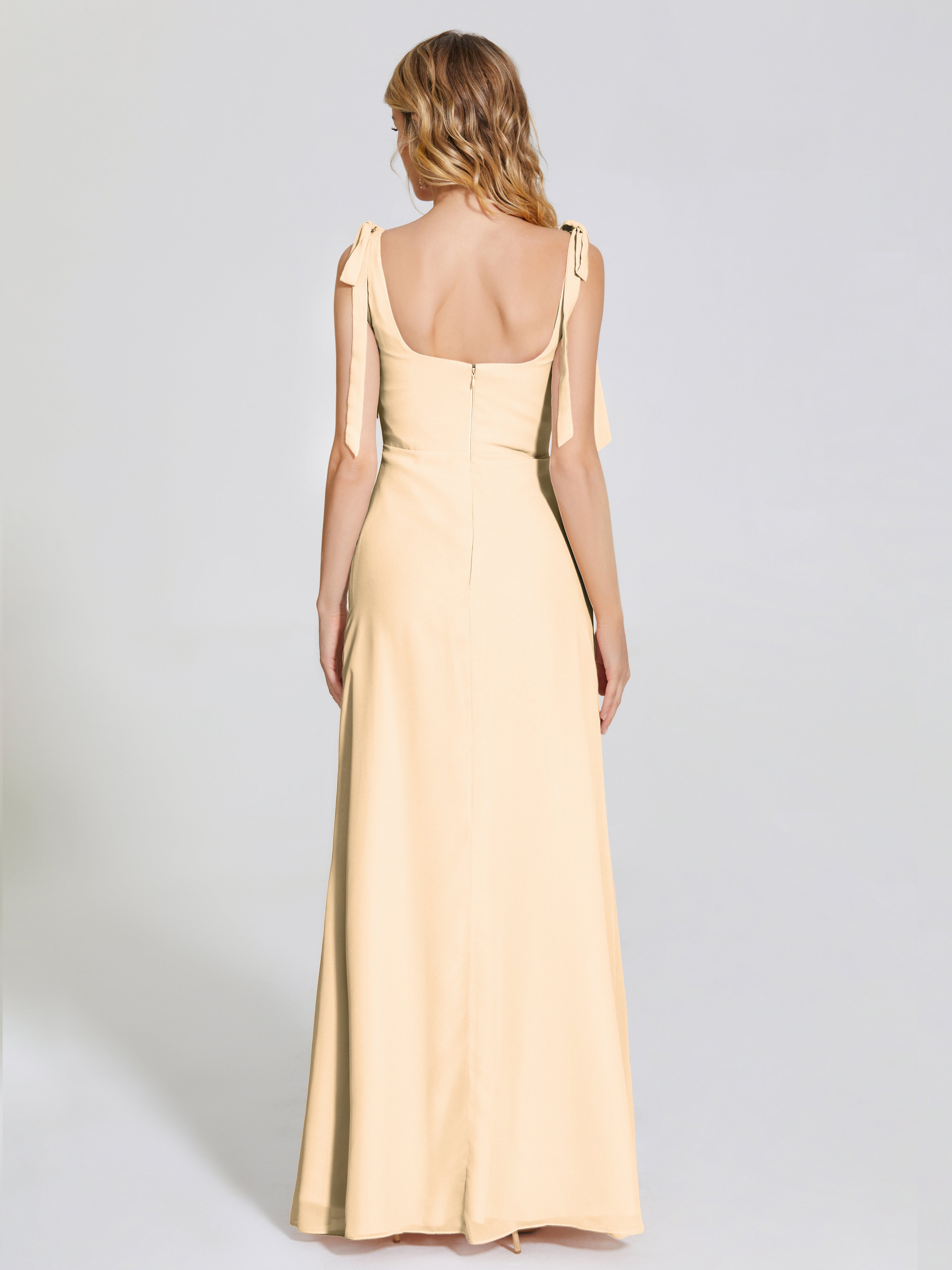 Michelle Detachable Bow-knot Square Bridesmaid Dress