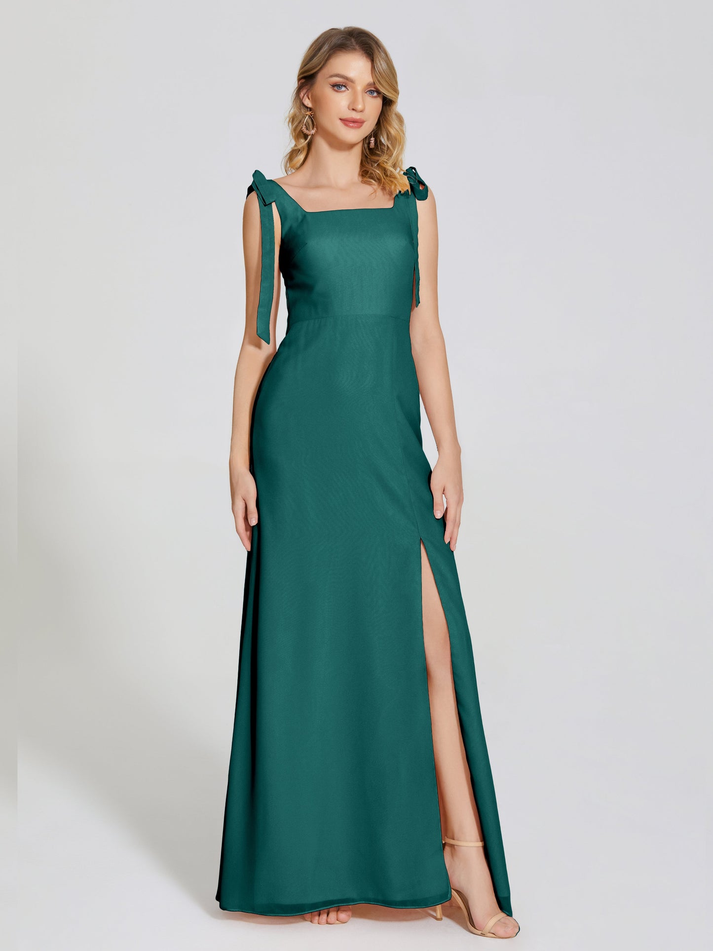 Michelle Detachable Bow-knot Square Bridesmaid Dress