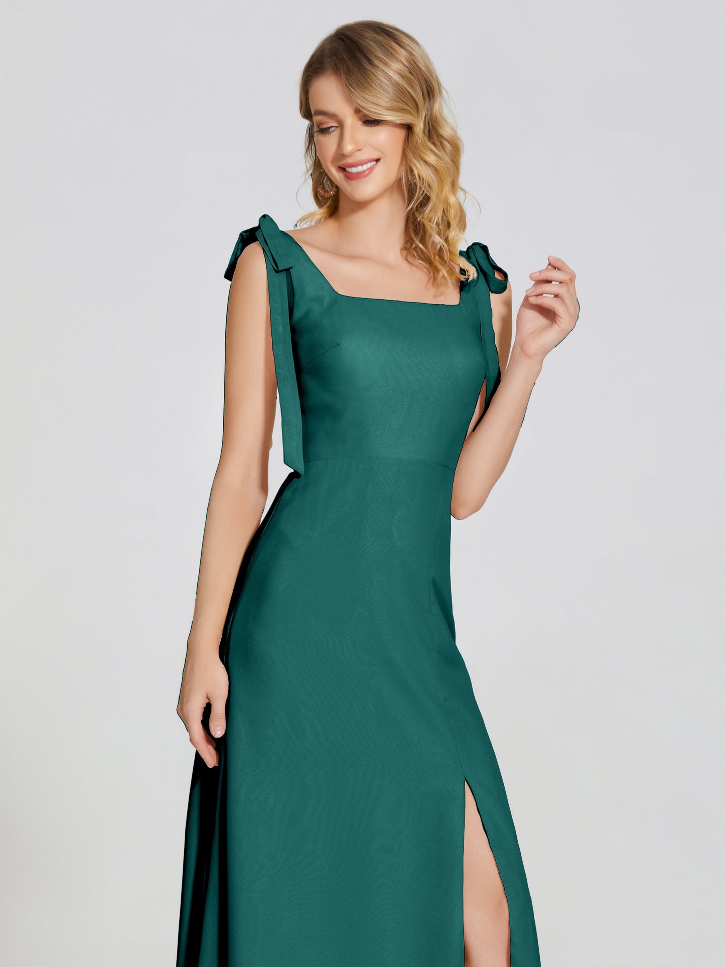 Michelle Detachable Bow-knot Square Bridesmaid Dress