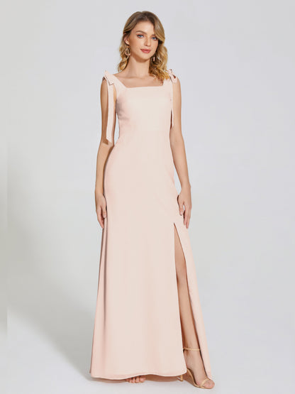 Michelle Detachable Bow-knot Square Bridesmaid Dress