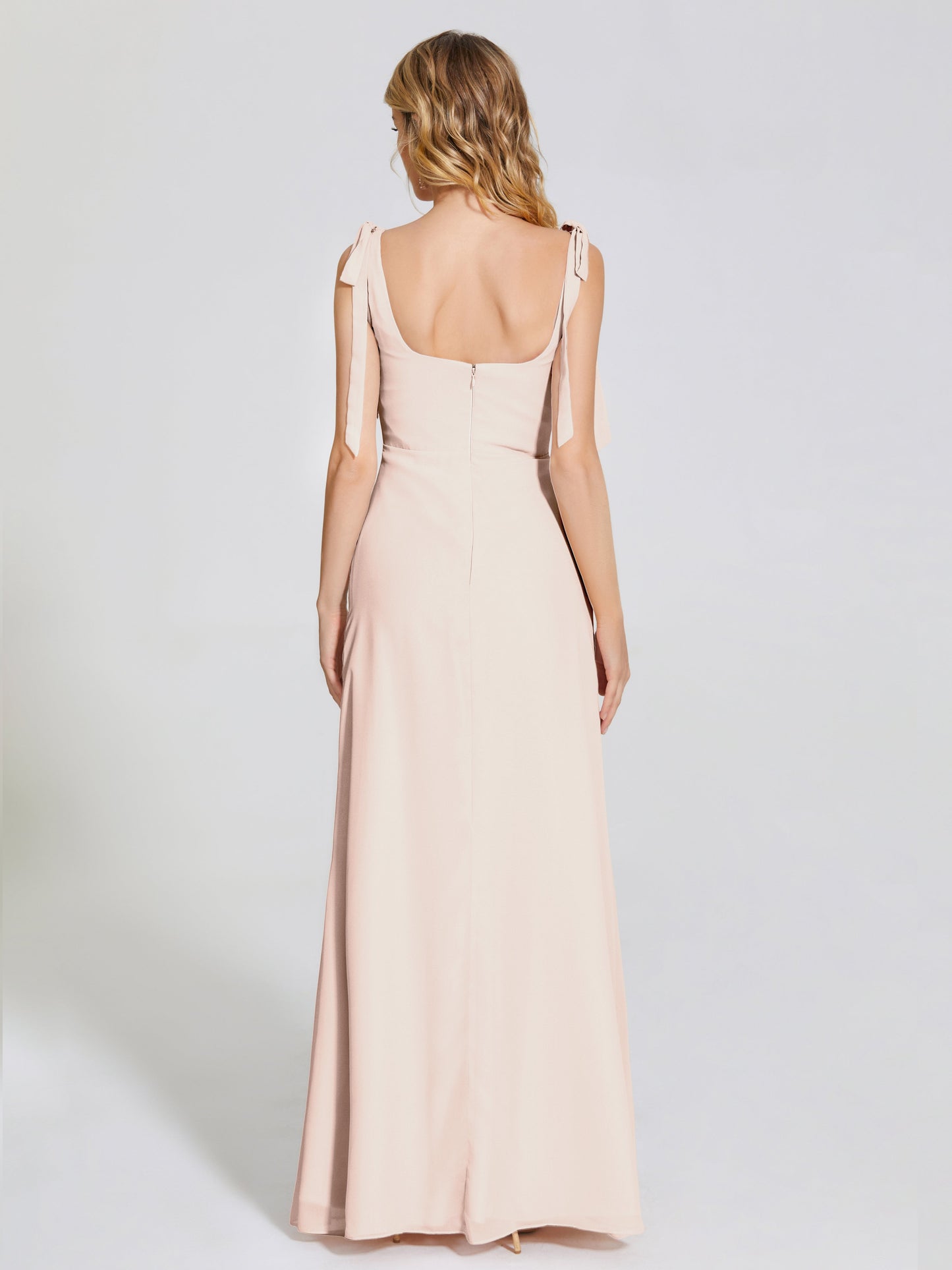 Michelle Detachable Bow-knot Square Bridesmaid Dress