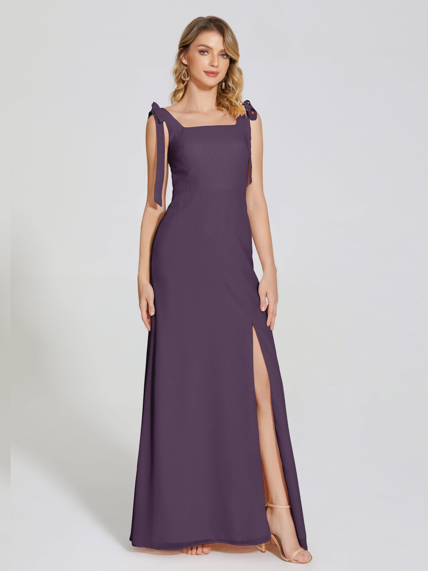 Michelle Detachable Bow-knot Square Bridesmaid Dress