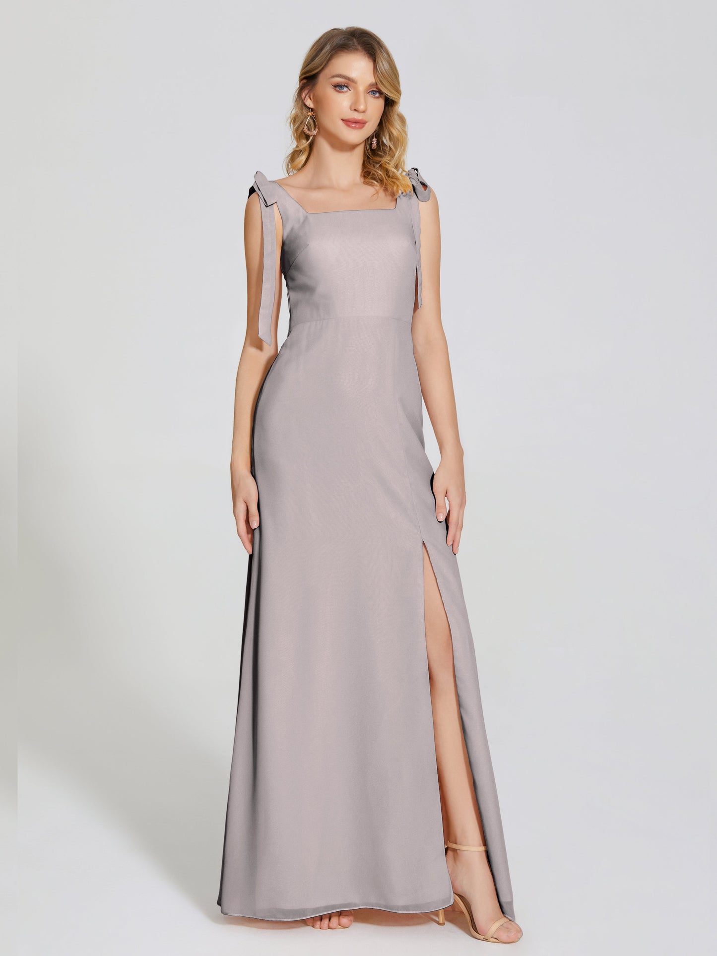 Michelle Detachable Bow-knot Square Bridesmaid Dress