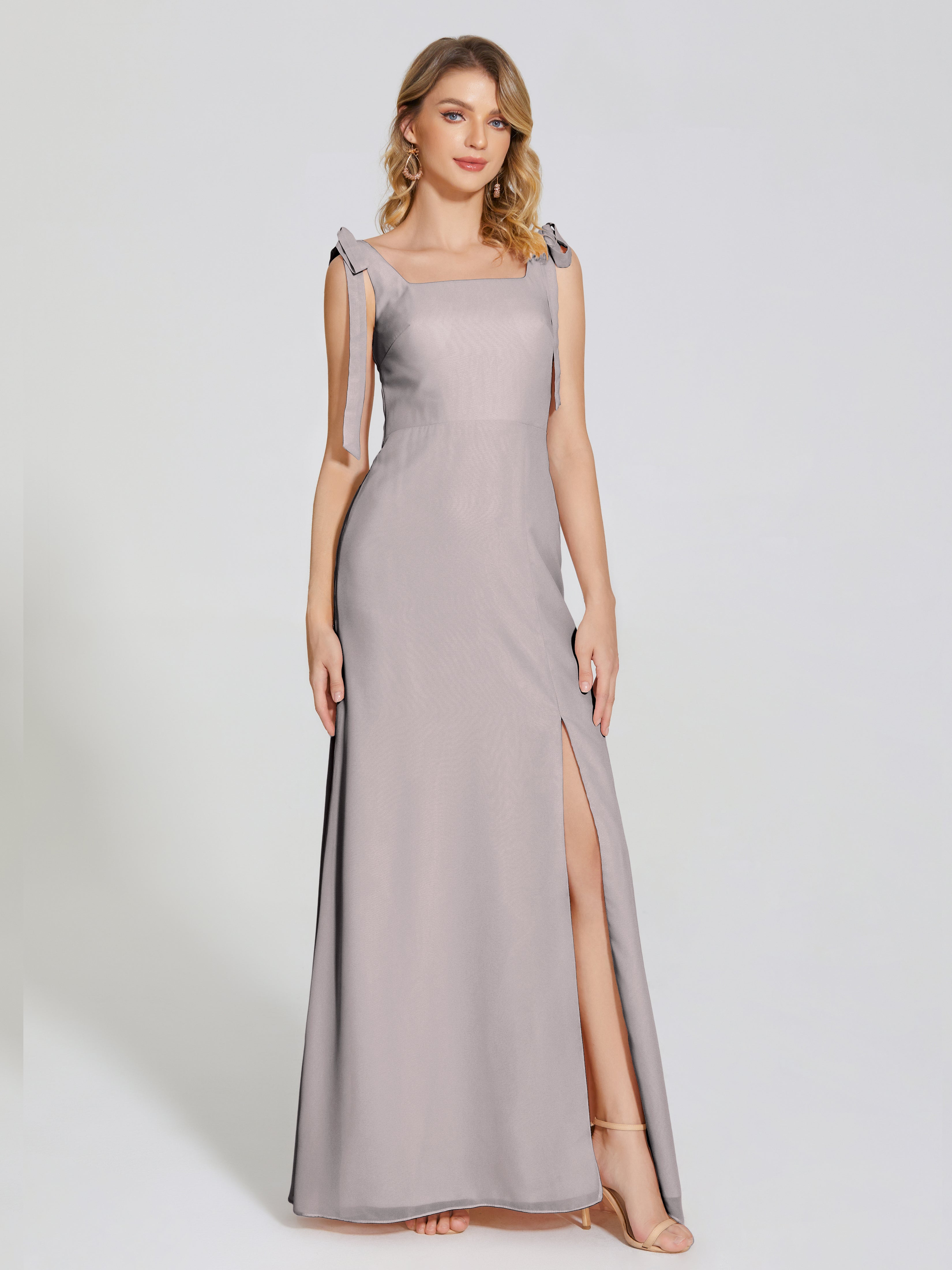 Michelle Detachable Bow-knot Square Bridesmaid Dress