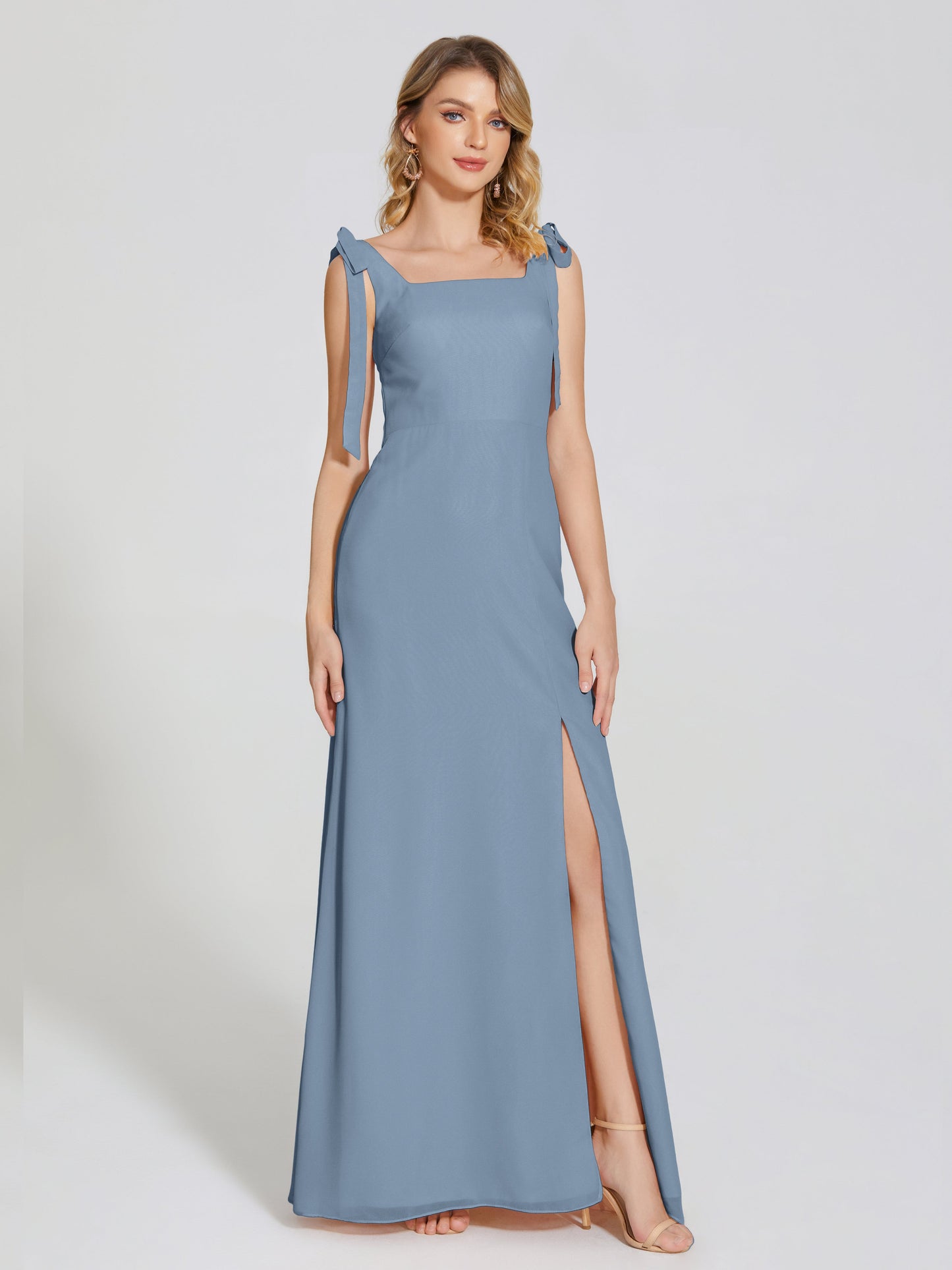 Michelle Detachable Bow-knot Square Bridesmaid Dress