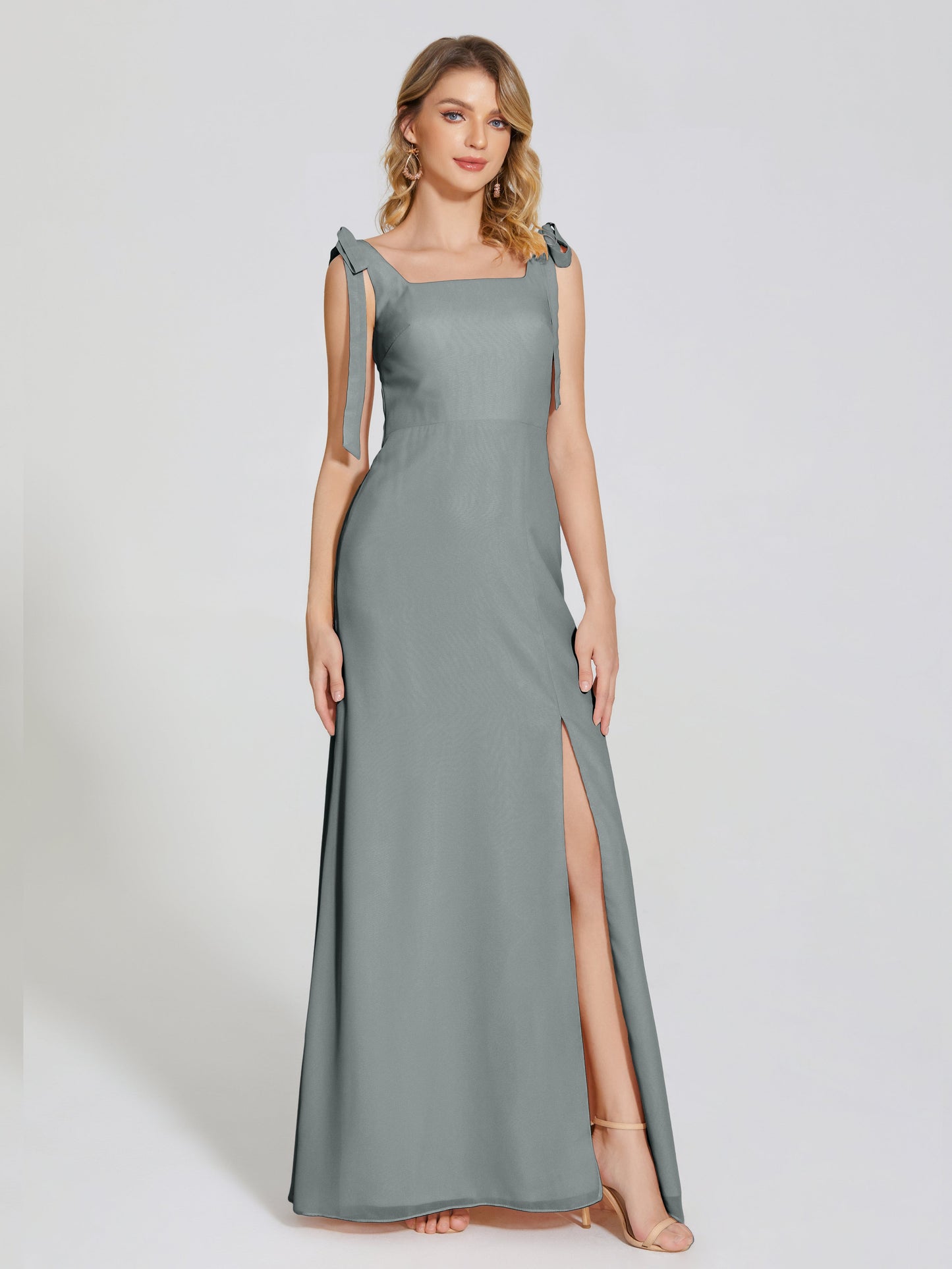 Michelle Detachable Bow-knot Square Bridesmaid Dress