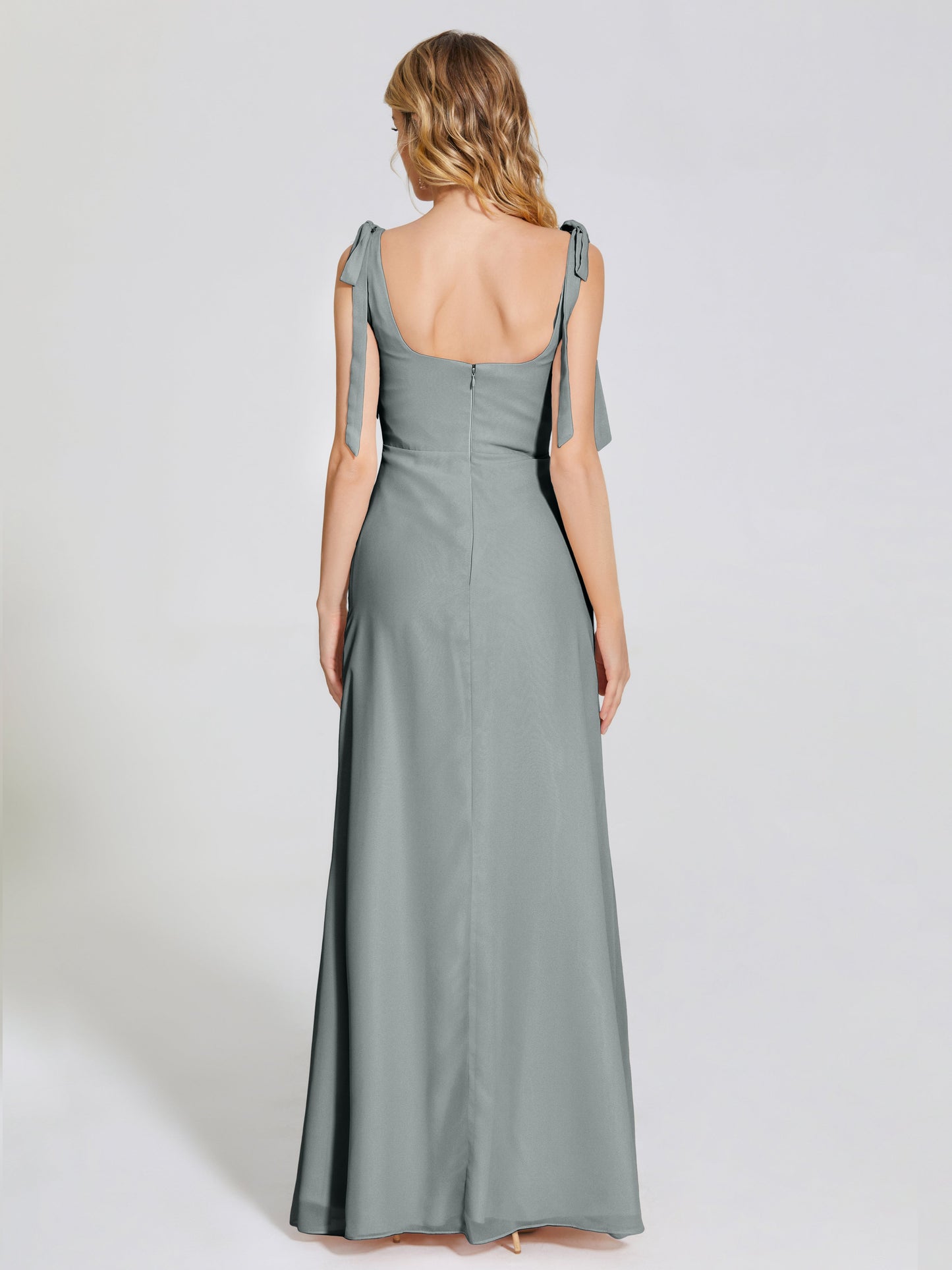 Michelle Detachable Bow-knot Square Bridesmaid Dress