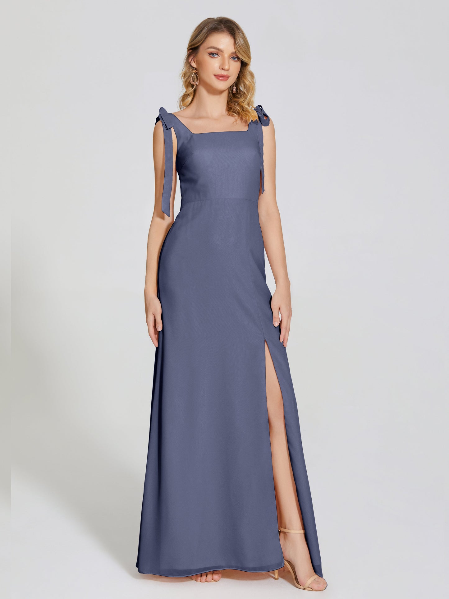 Michelle Detachable Bow-knot Square Bridesmaid Dress