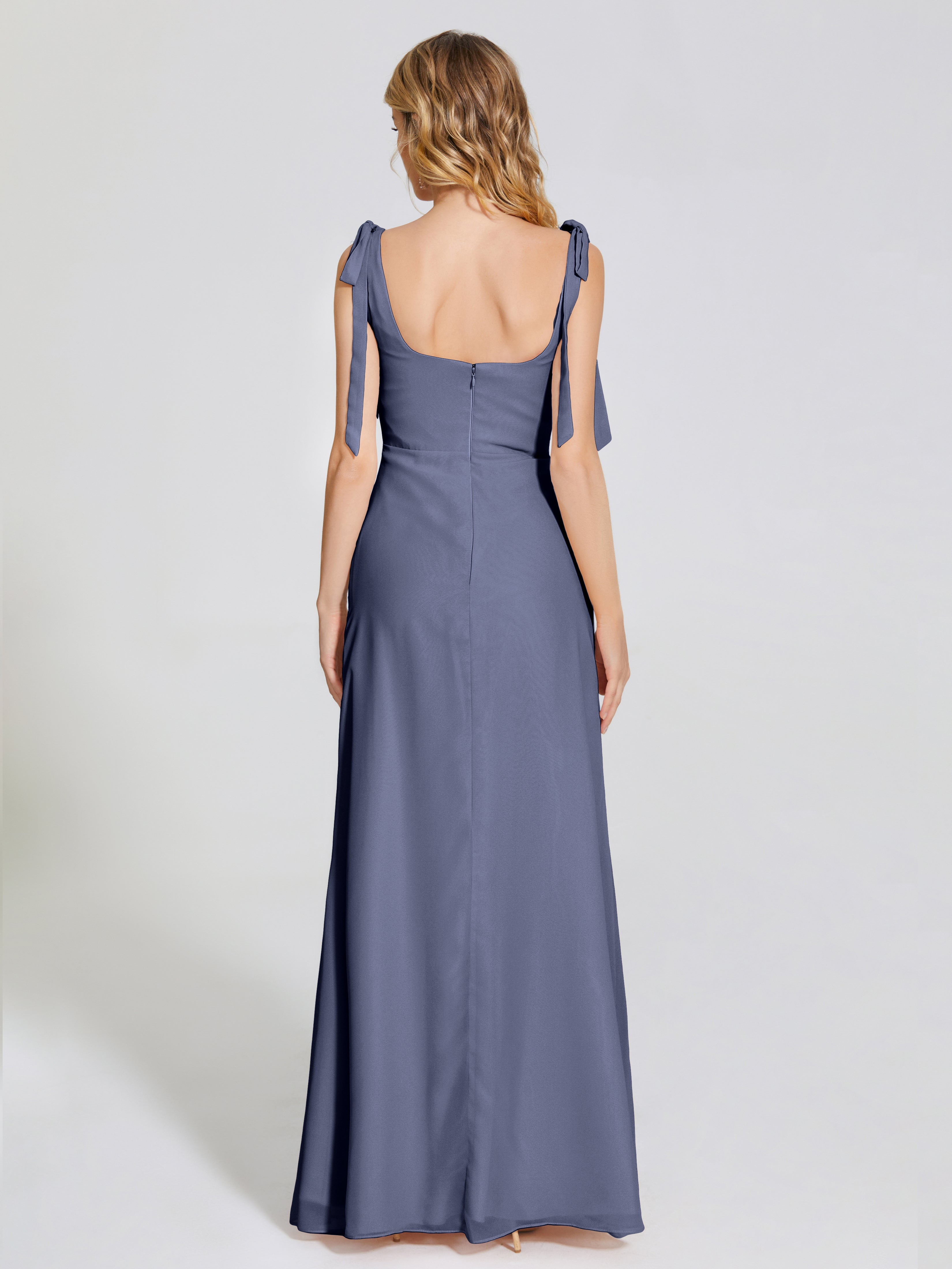 Michelle Detachable Bow-knot Square Bridesmaid Dress