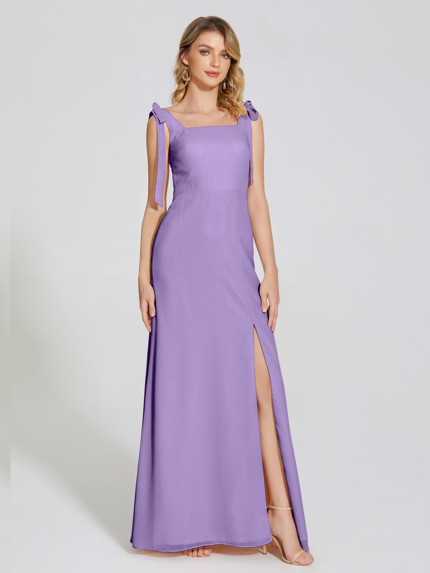 Michelle Detachable Bow-knot Square Bridesmaid Dress