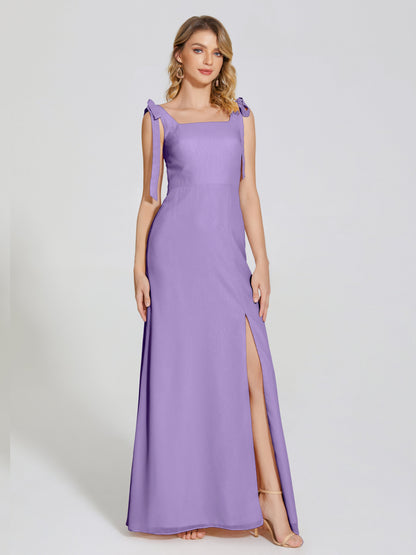 Michelle Detachable Bow-knot Square Bridesmaid Dress