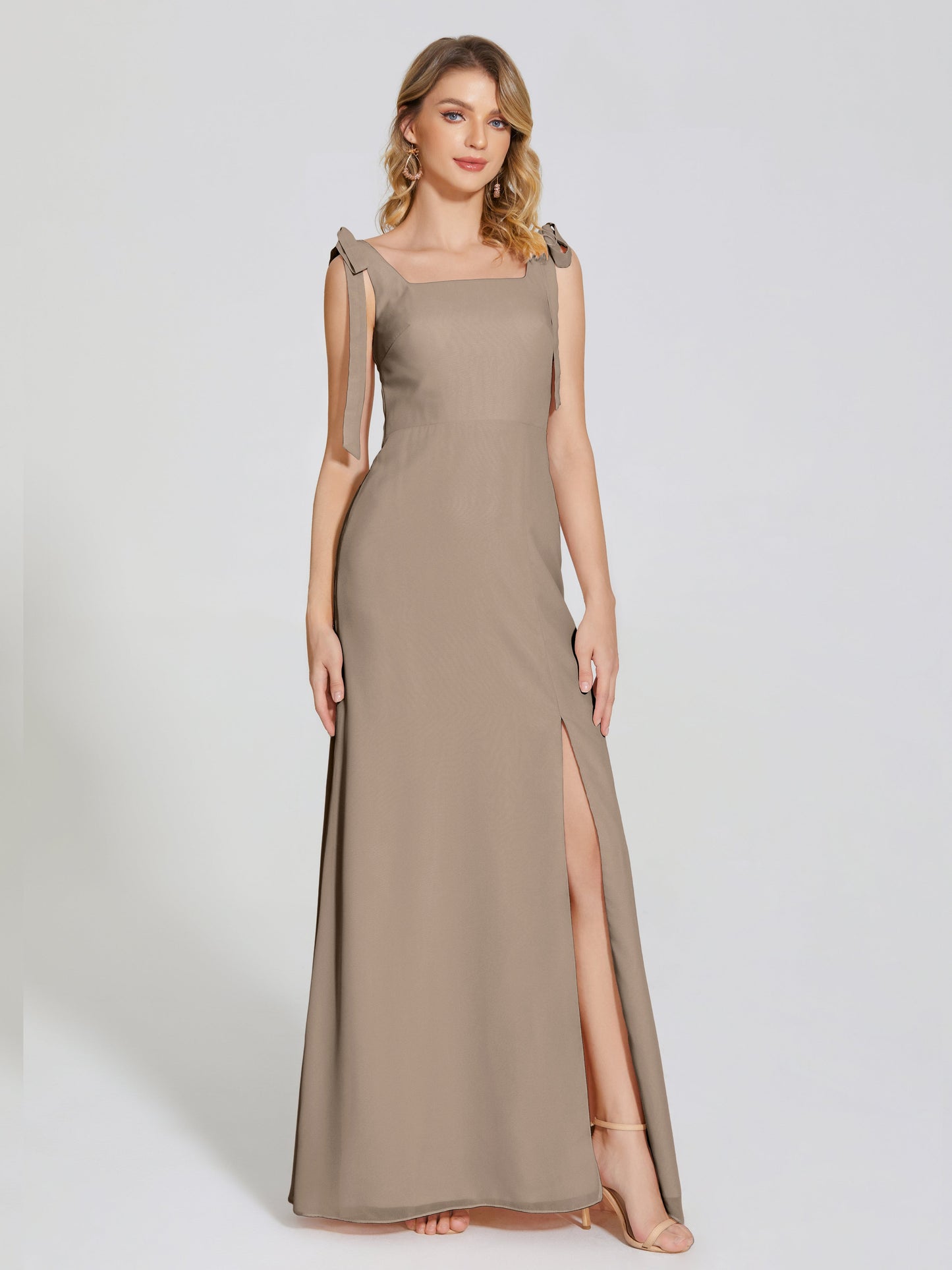 Michelle Detachable Bow-knot Square Bridesmaid Dress