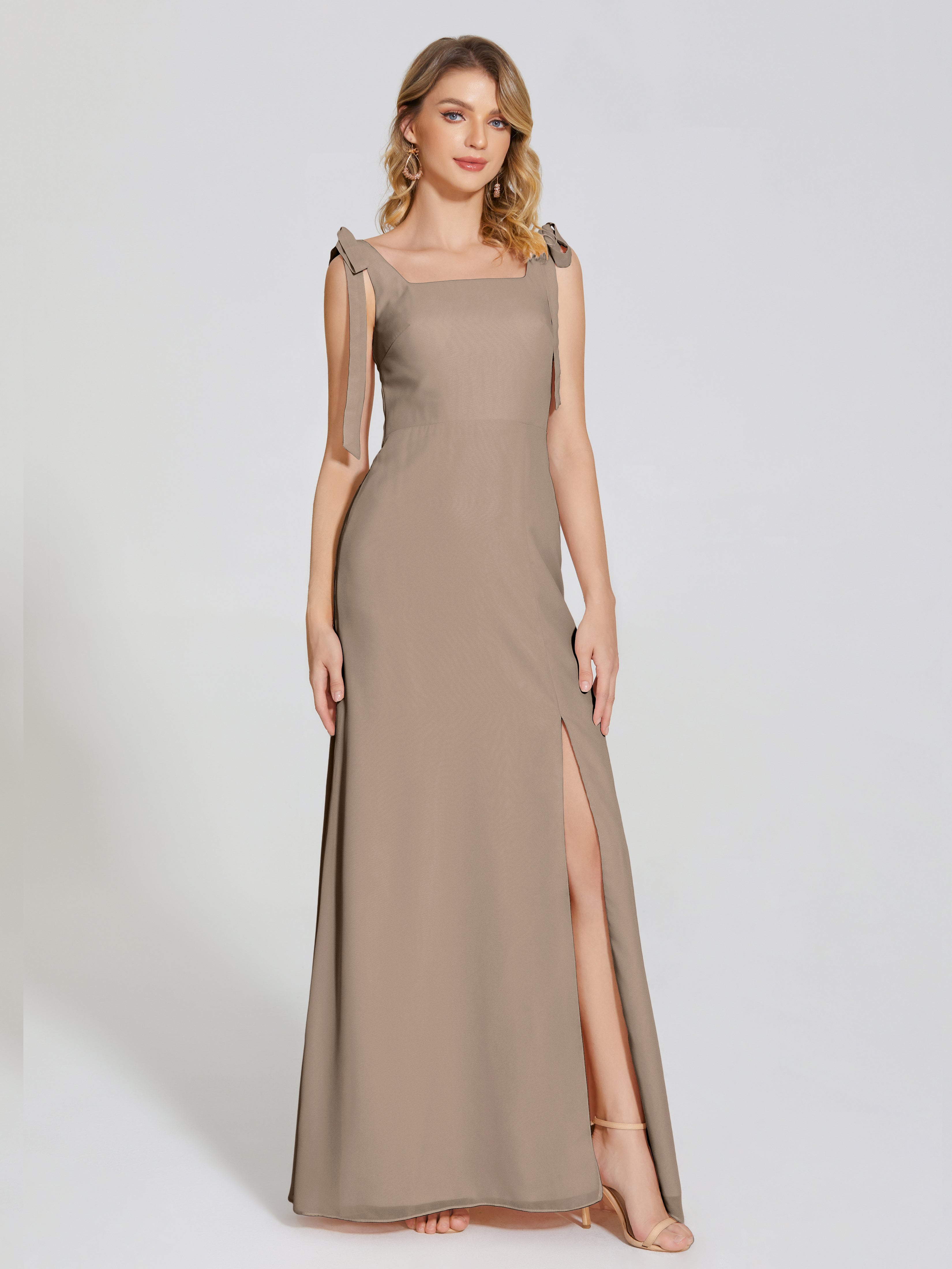 Michelle Detachable Bow-knot Square Bridesmaid Dress