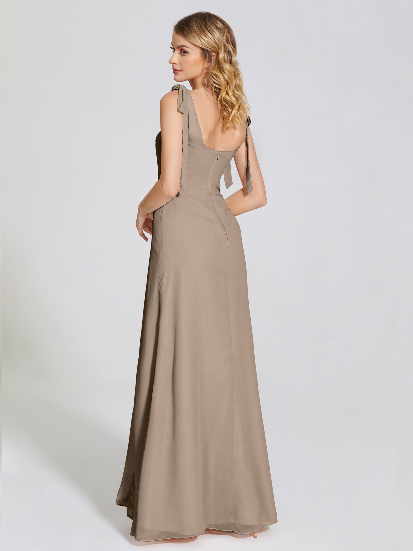 Michelle Detachable Bow-knot Square Bridesmaid Dress