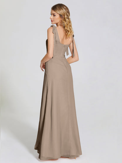 Michelle Detachable Bow-knot Square Bridesmaid Dress