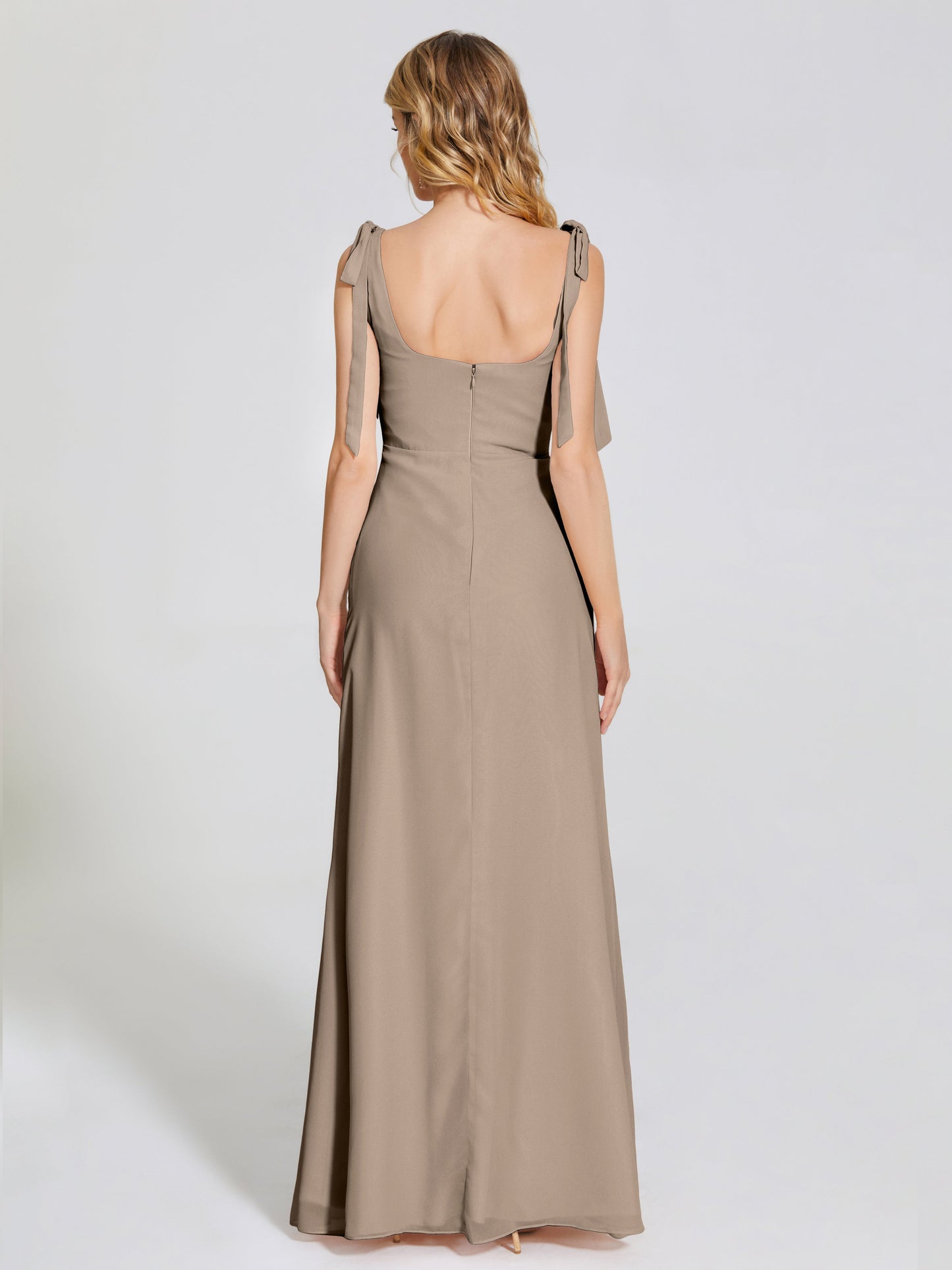 Michelle Detachable Bow-knot Square Bridesmaid Dress