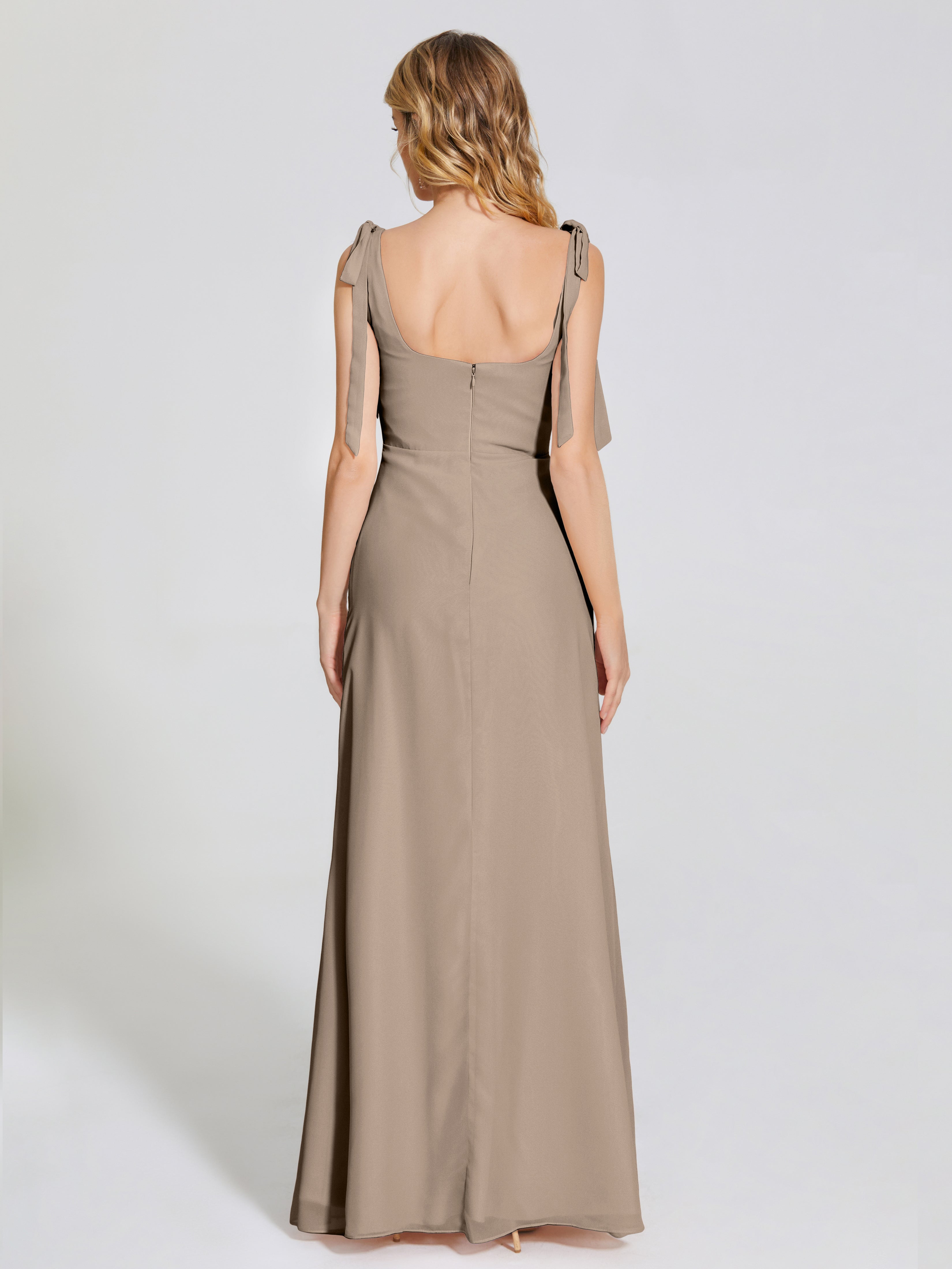 Michelle Detachable Bow-knot Square Bridesmaid Dress