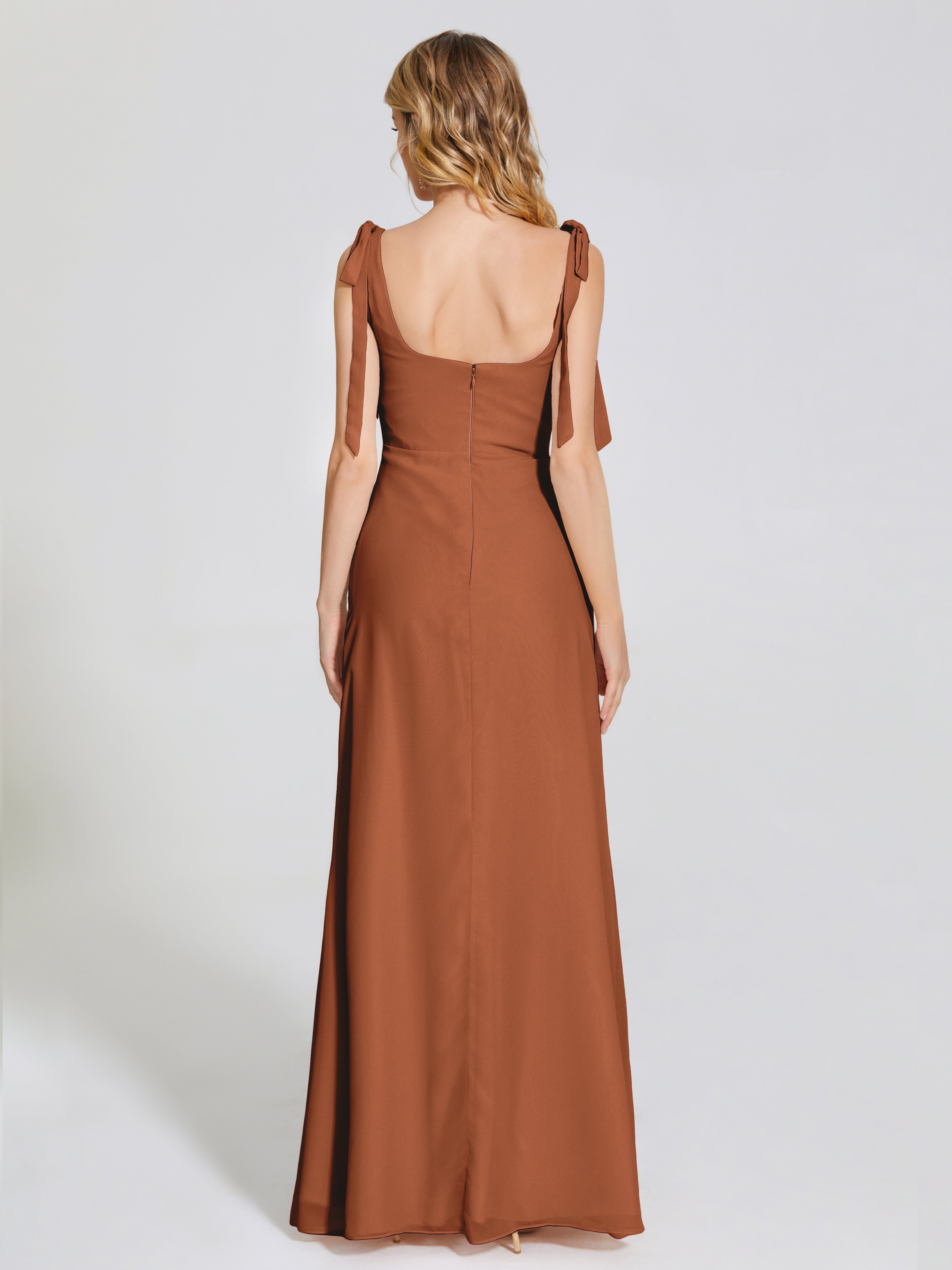 Michelle Detachable Bow-knot Square Bridesmaid Dress