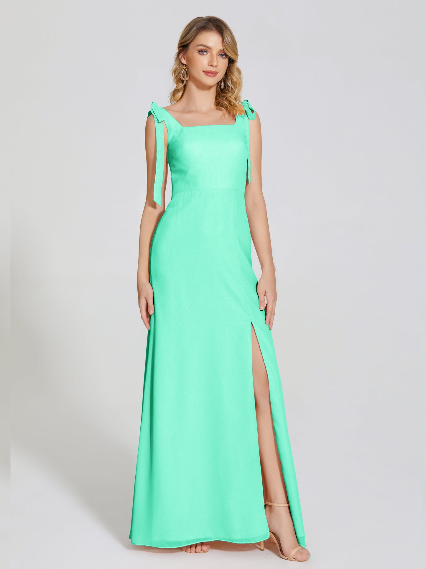 Michelle Detachable Bow-knot Square Bridesmaid Dress