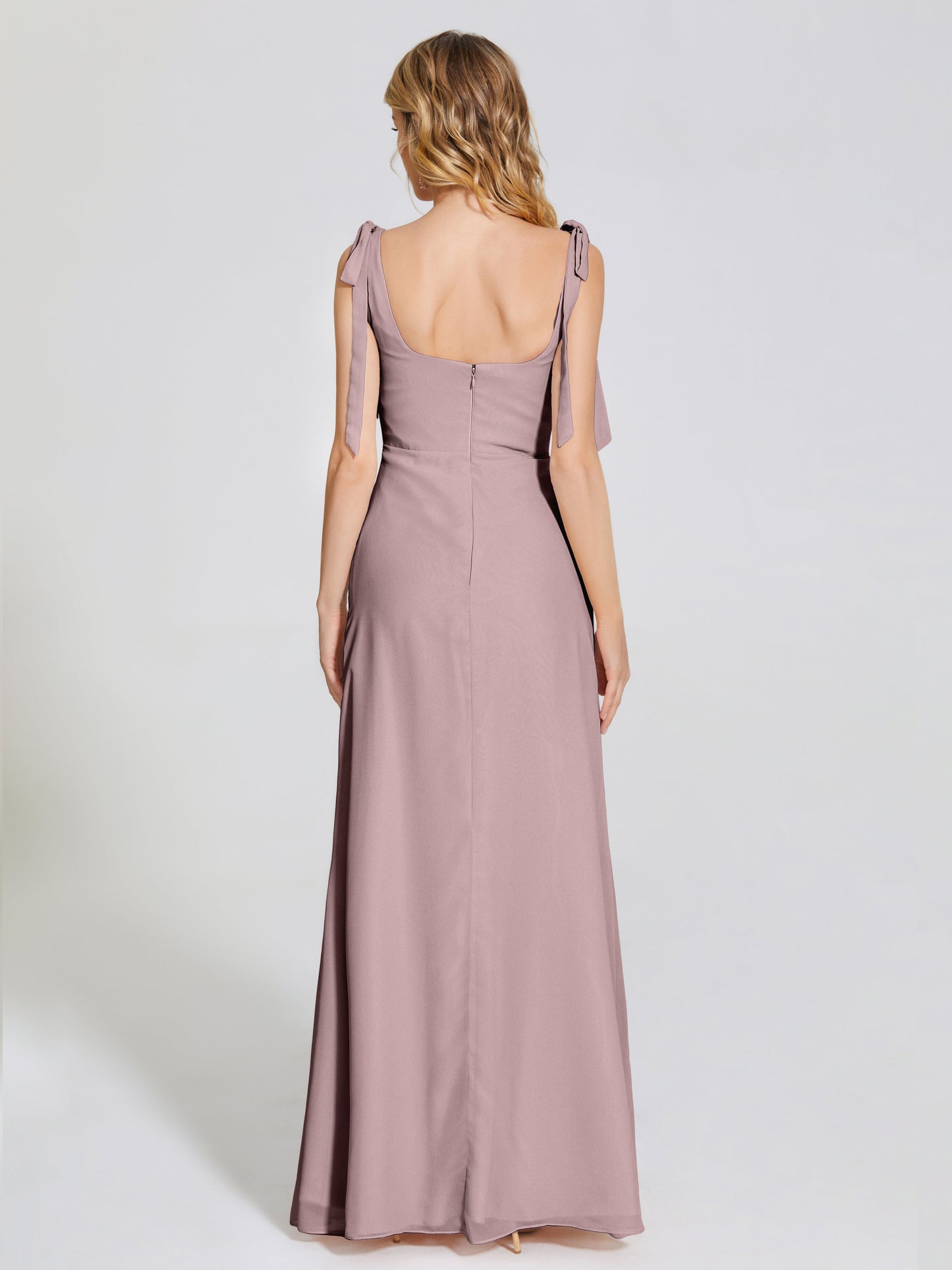 Michelle Detachable Bow-knot Square Bridesmaid Dress