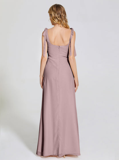 Michelle Detachable Bow-knot Square Bridesmaid Dress