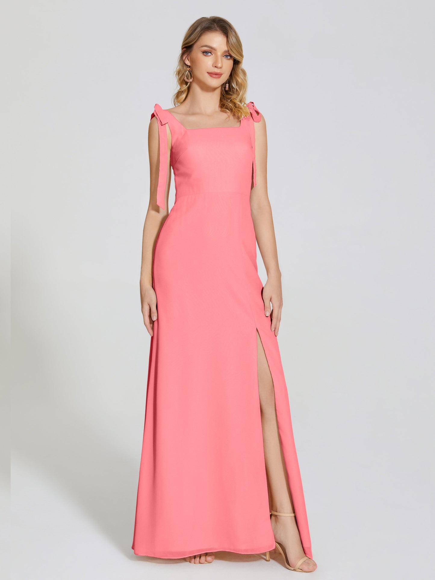 Michelle Detachable Bow-knot Square Bridesmaid Dress