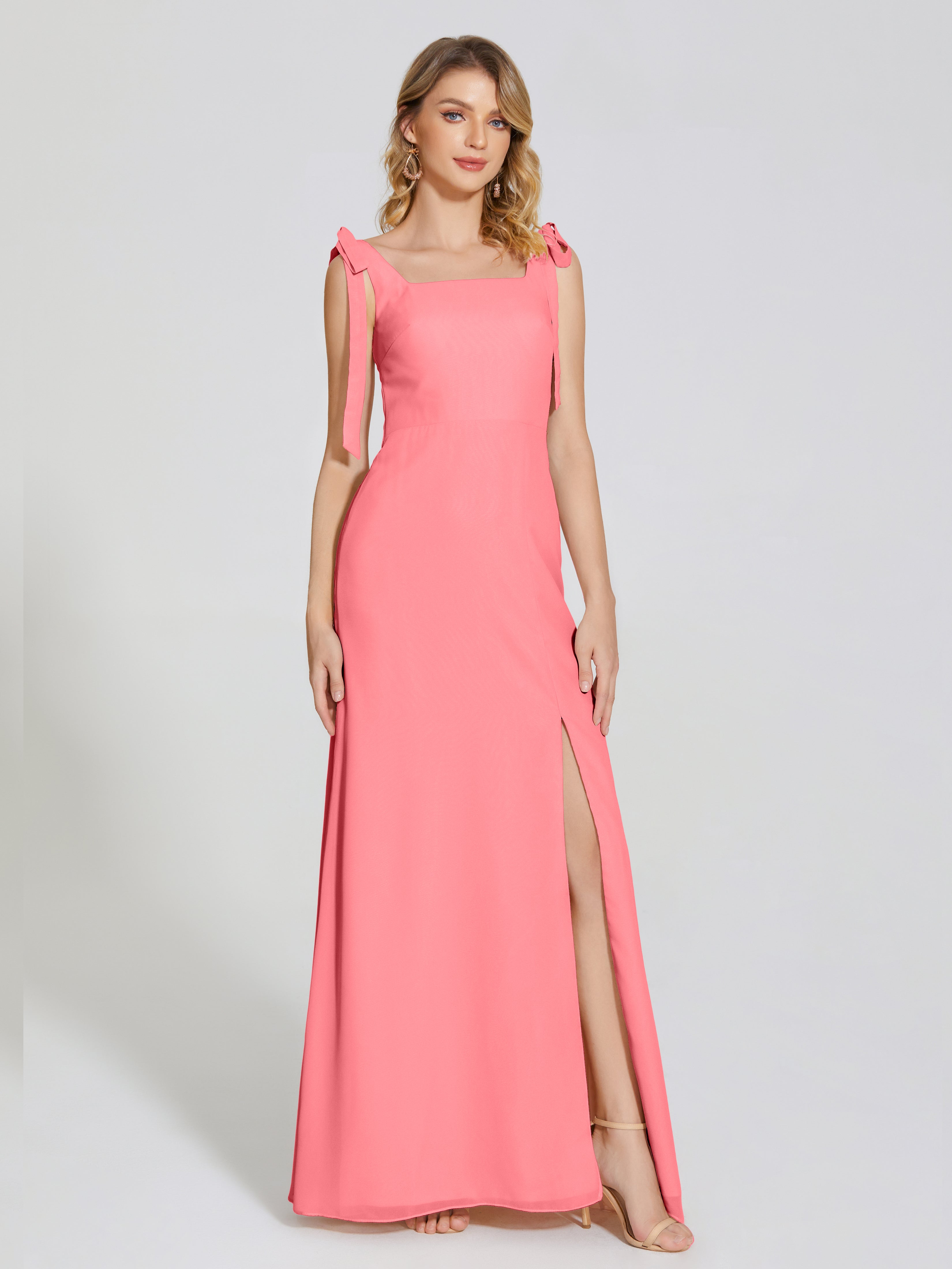 Michelle Detachable Bow-knot Square Bridesmaid Dress