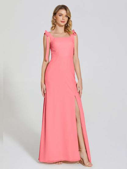 Michelle Detachable Bow-knot Square Bridesmaid Dress