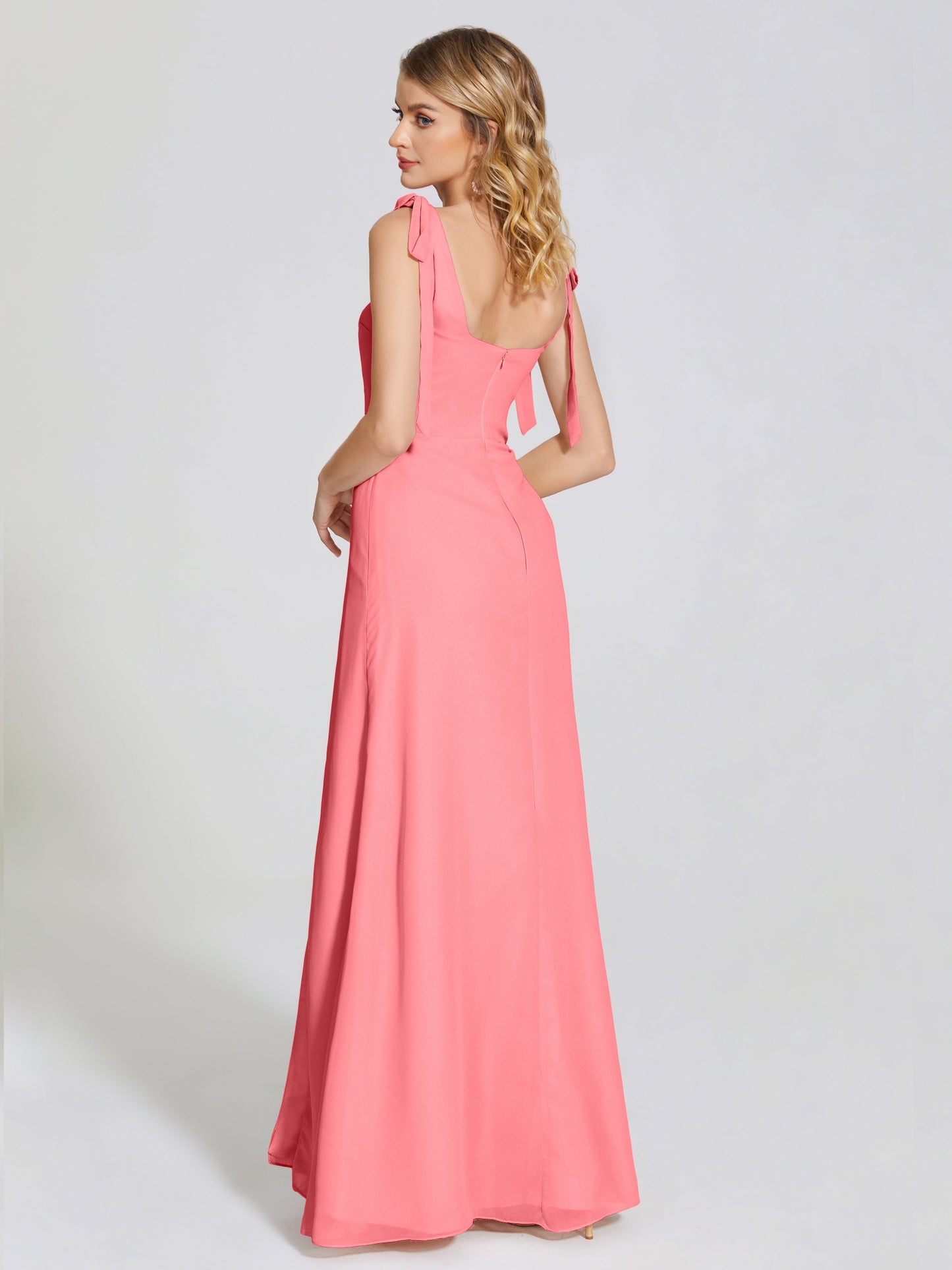 Michelle Detachable Bow-knot Square Bridesmaid Dress