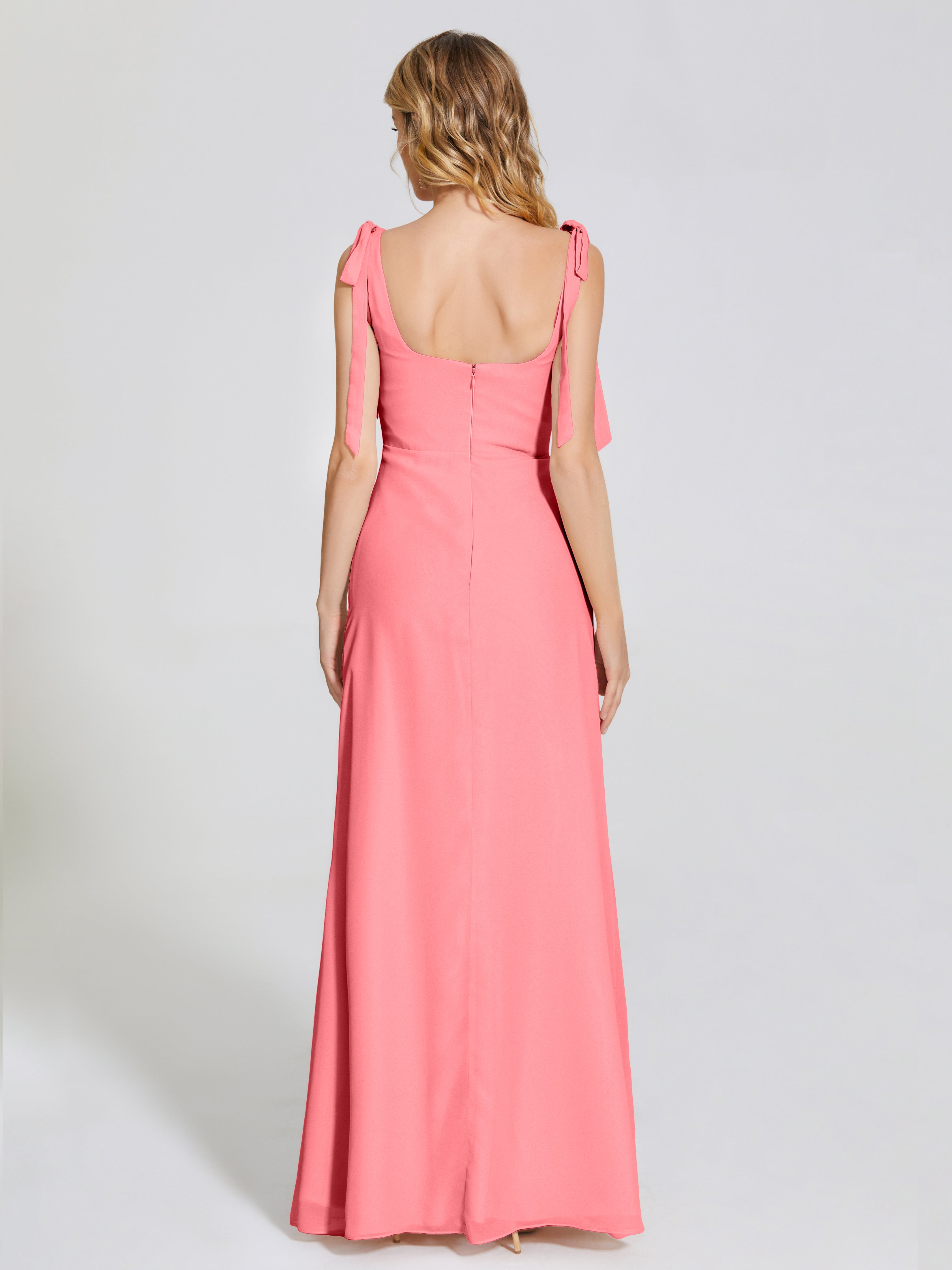 Michelle Detachable Bow-knot Square Bridesmaid Dress