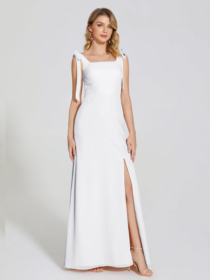 Michelle Detachable Bow-knot Square Bridesmaid Dress