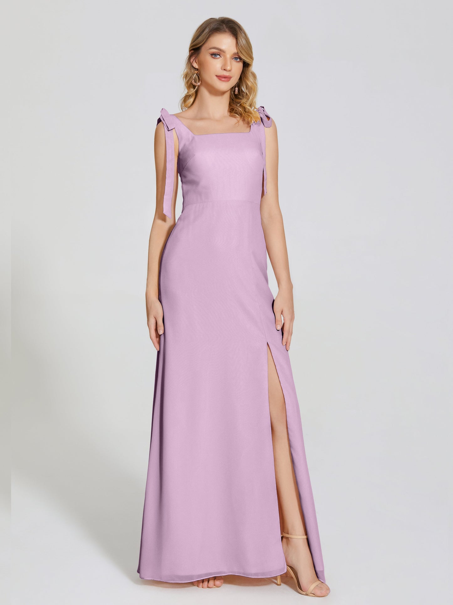 Michelle Detachable Bow-knot Square Bridesmaid Dress