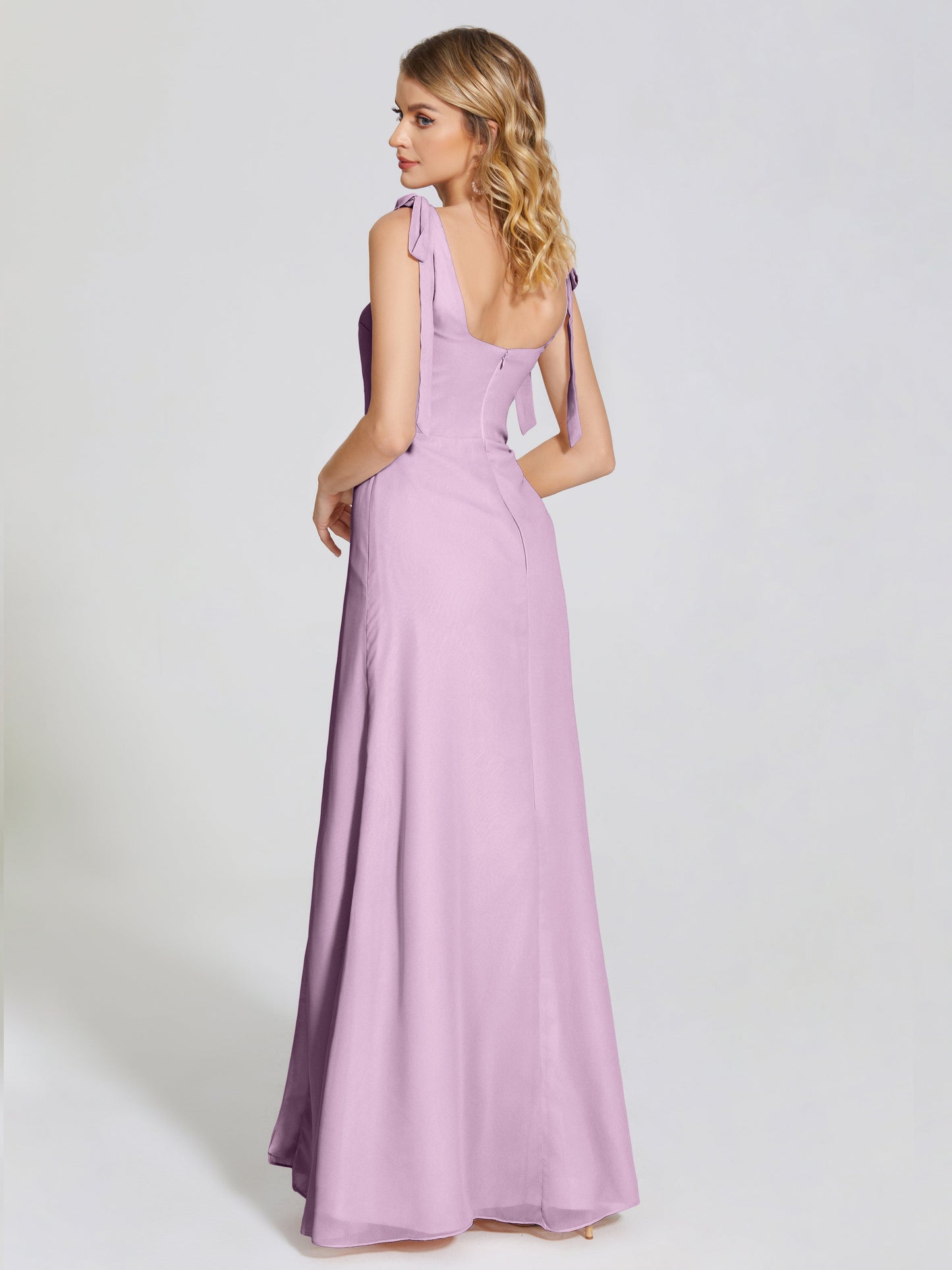 Michelle Detachable Bow-knot Square Bridesmaid Dress