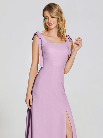 Michelle Detachable Bow-knot Square Bridesmaid Dress