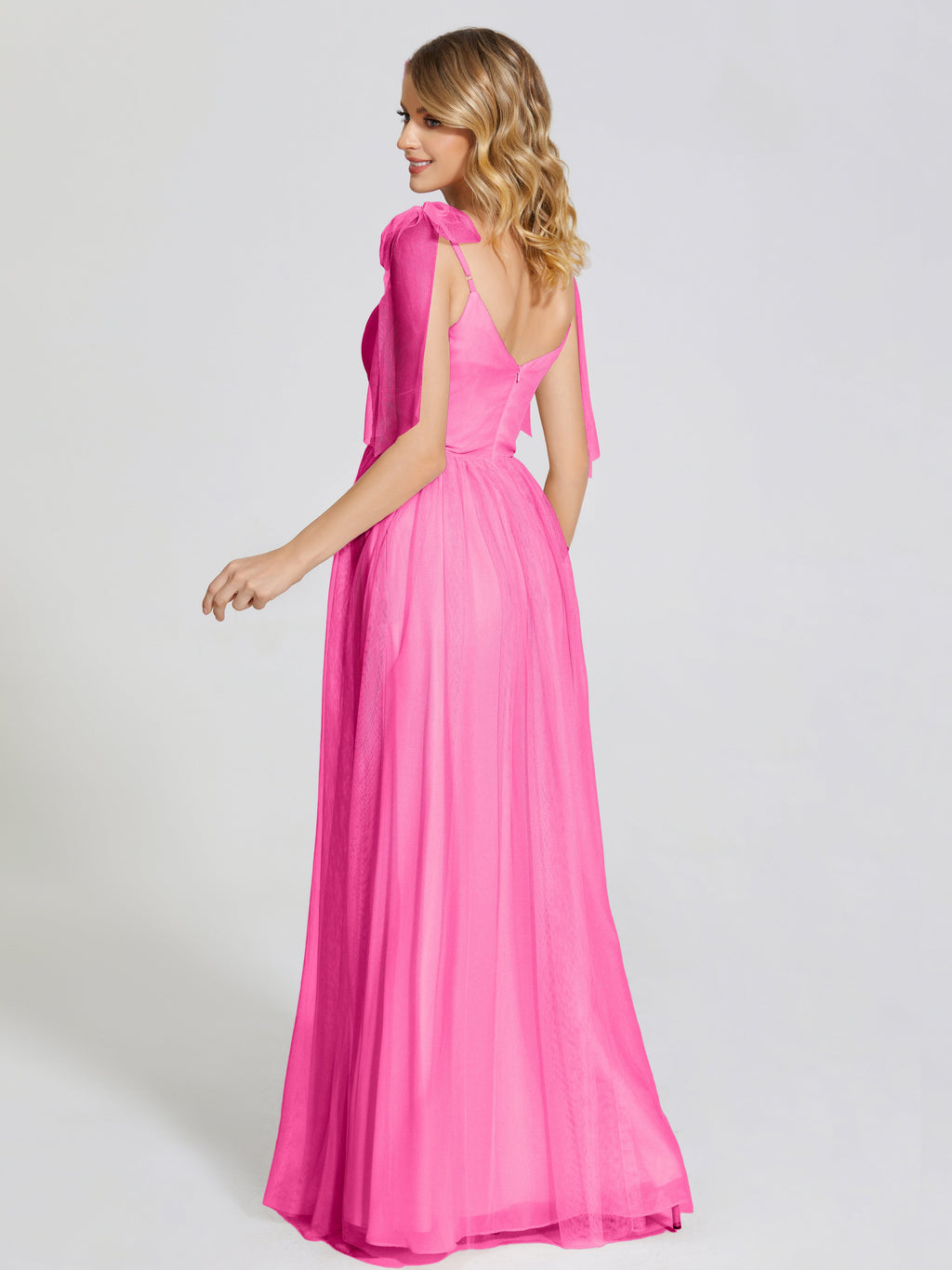 Diana Detachable Bow-knot Straps Tulle Bridesmaid Dress