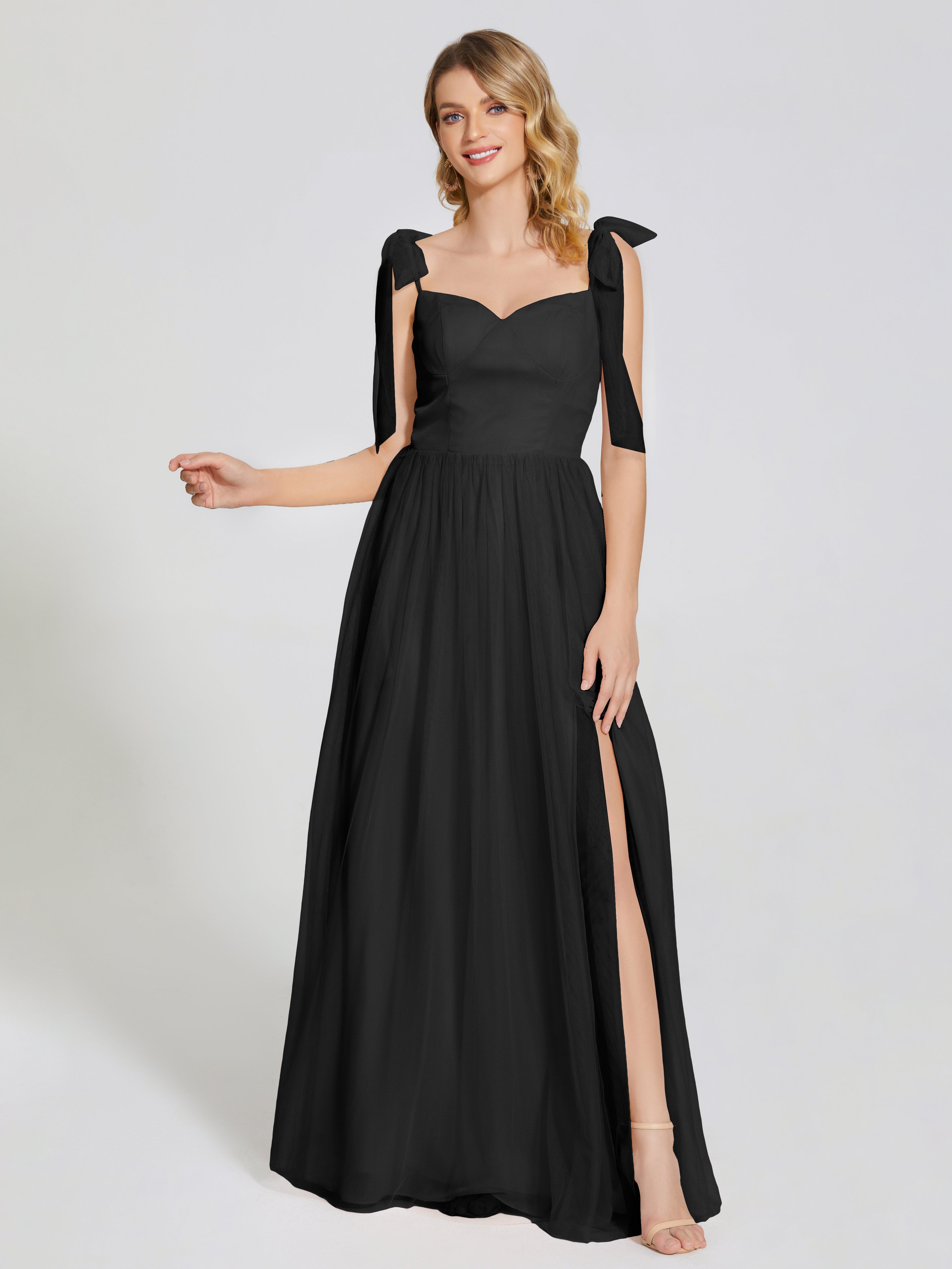 Diana Detachable Bow-knot Straps Tulle Bridesmaid Dress
