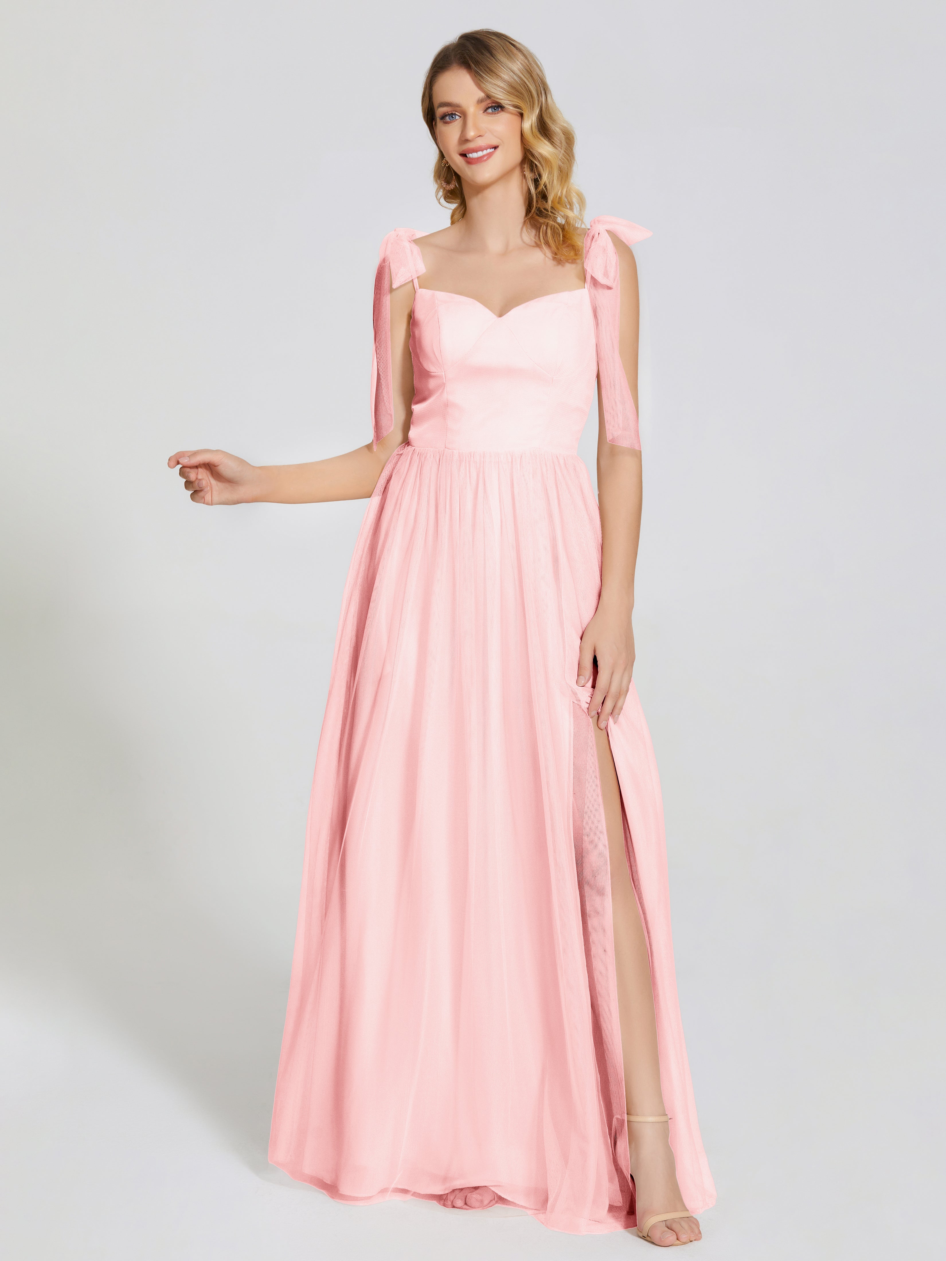 Diana Detachable Bow-knot Straps Tulle Bridesmaid Dress