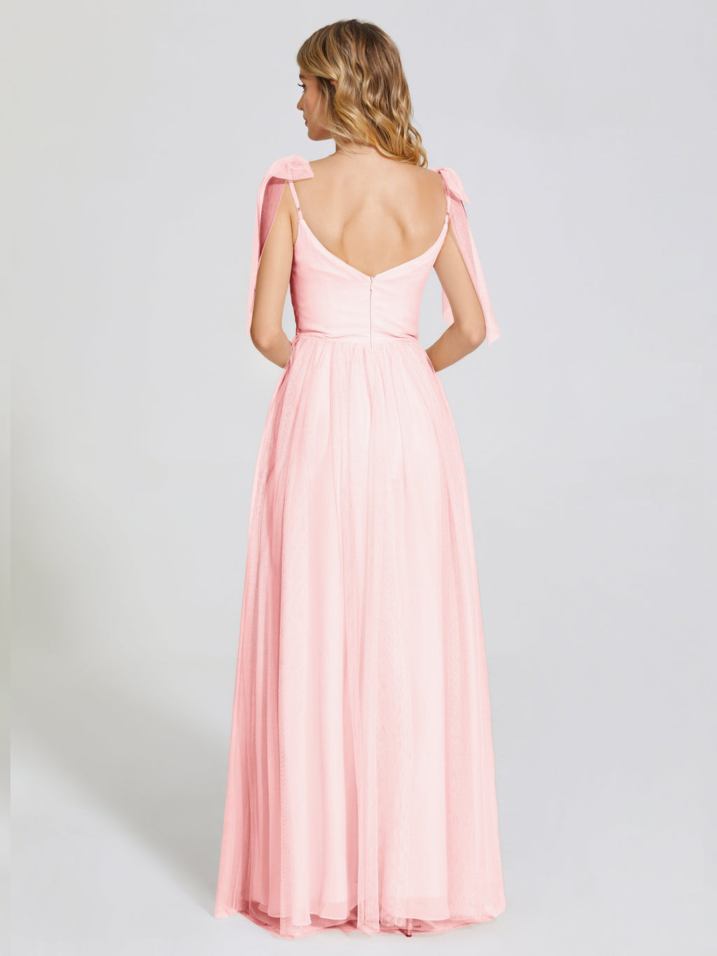 Diana Detachable Bow-knot Straps Tulle Bridesmaid Dress