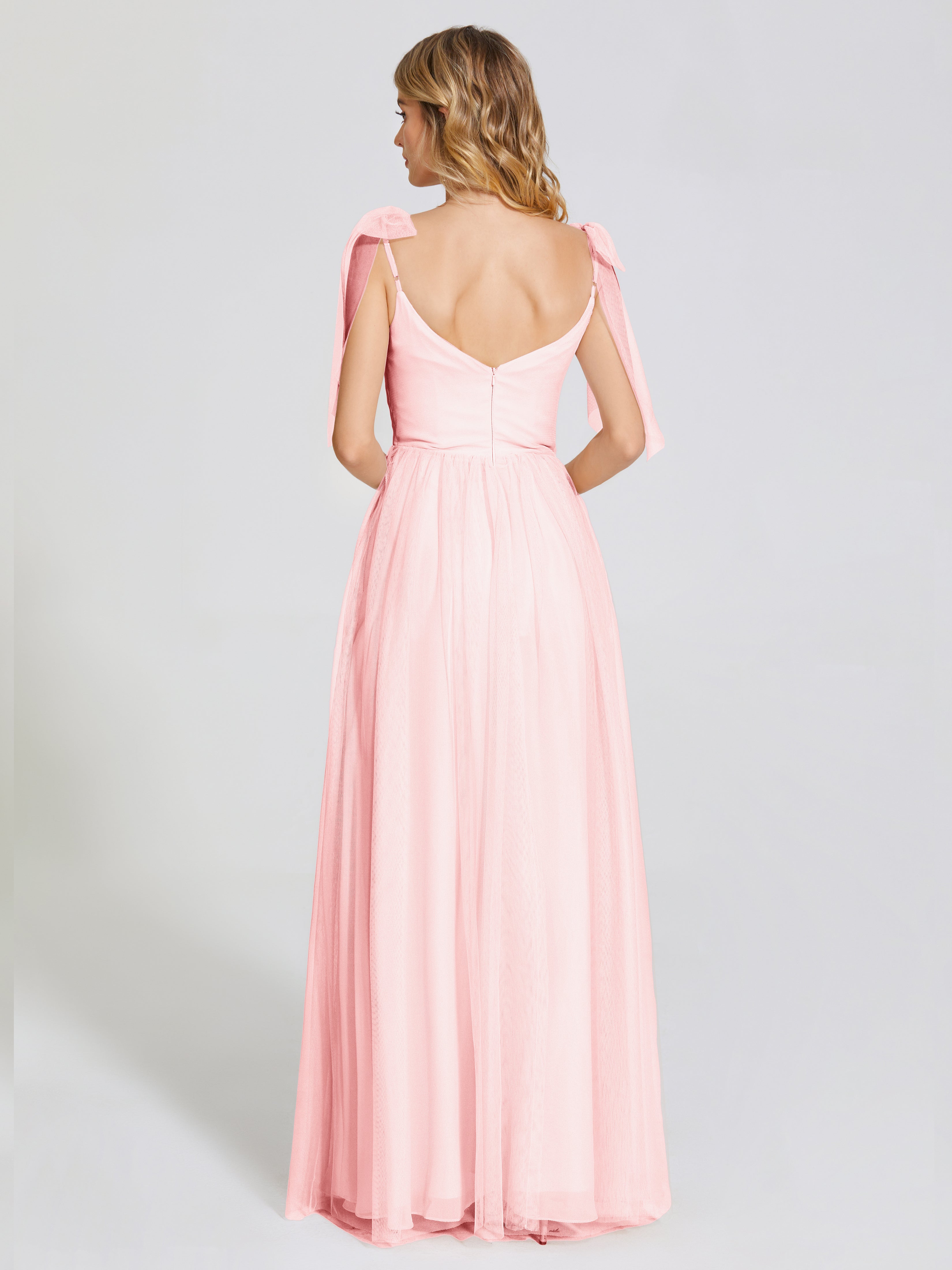 Diana Detachable Bow-knot Straps Tulle Bridesmaid Dress