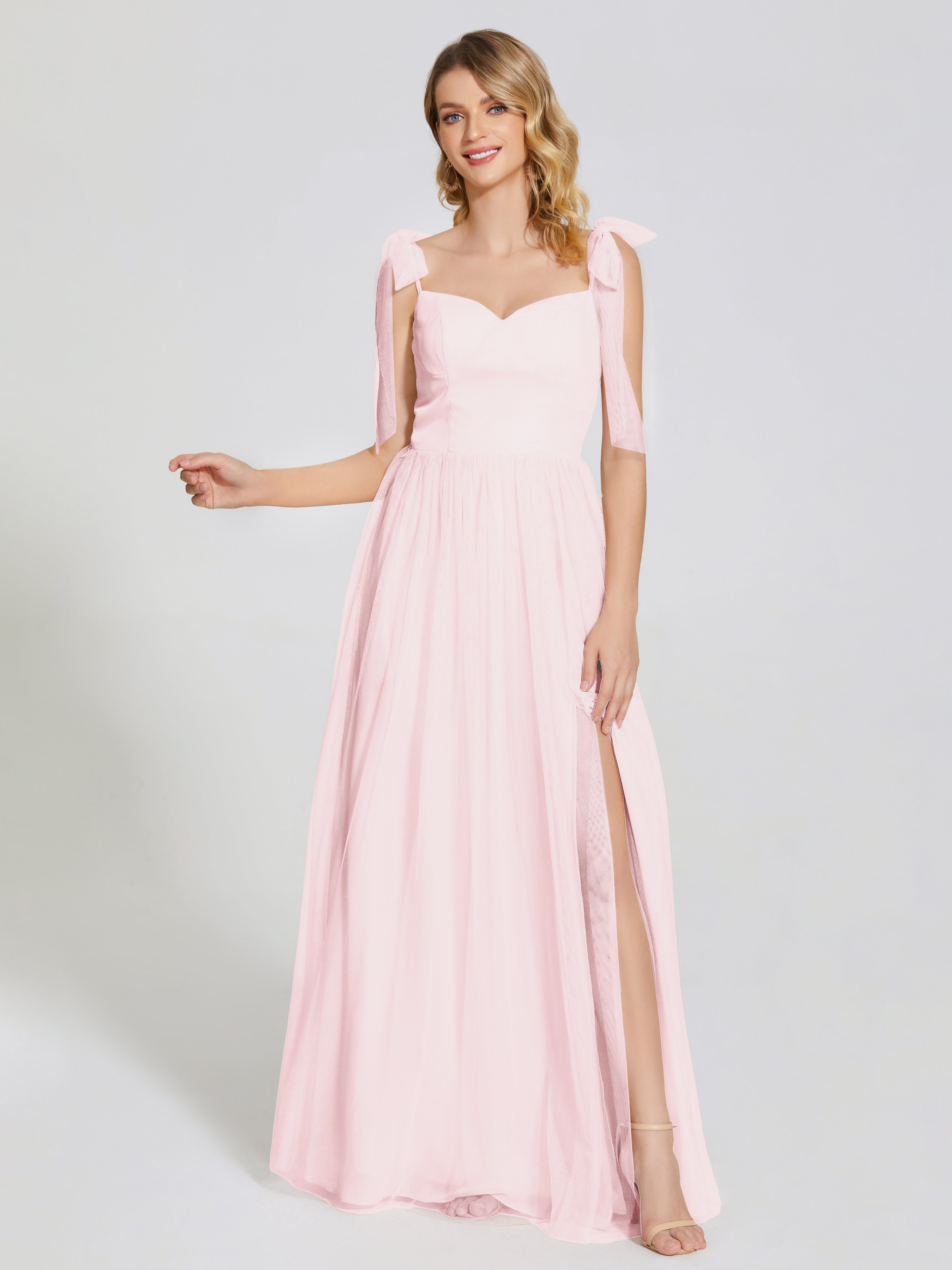 Diana Detachable Bow-knot Straps Tulle Bridesmaid Dress