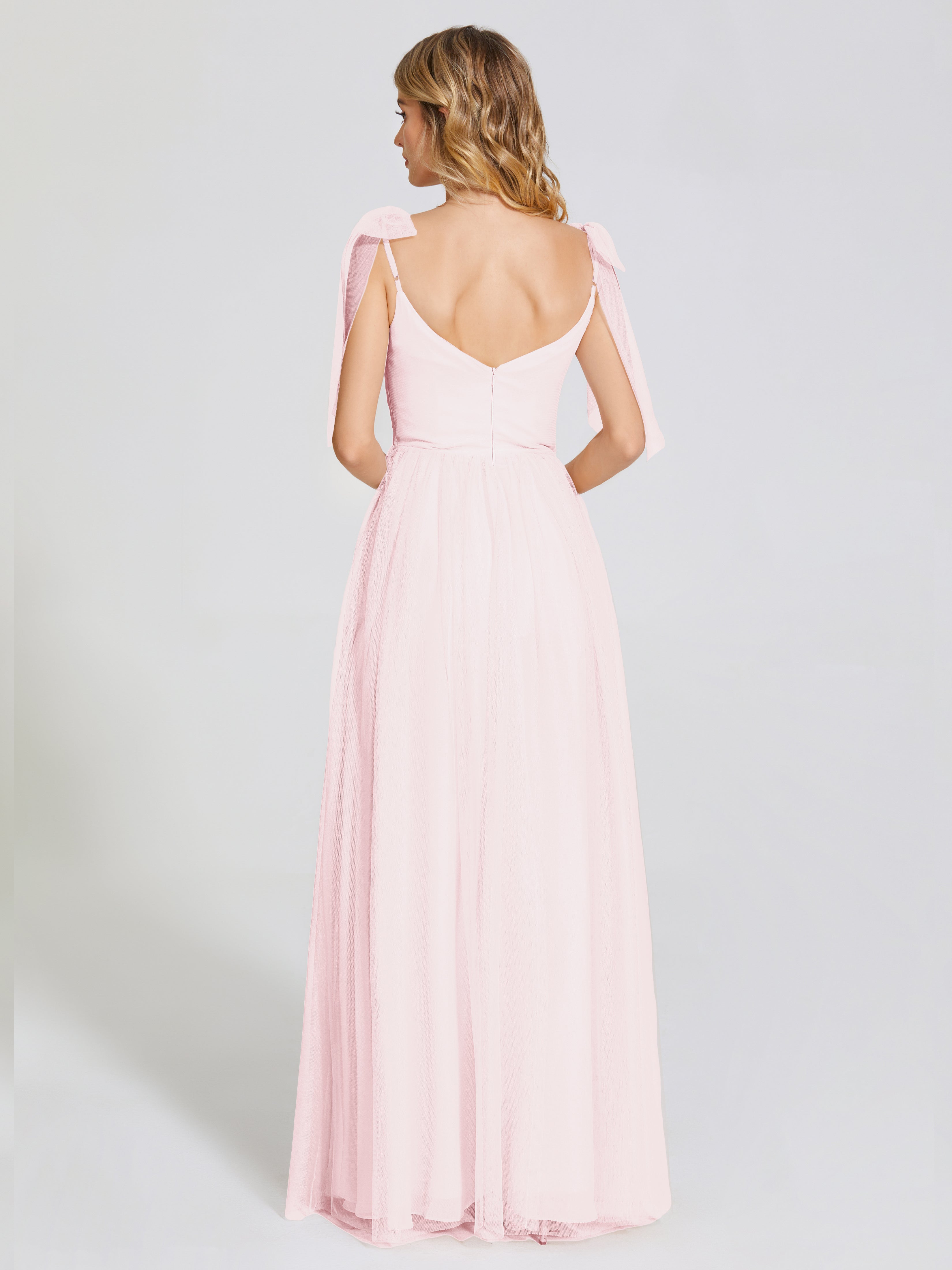 Diana Detachable Bow-knot Straps Tulle Bridesmaid Dress