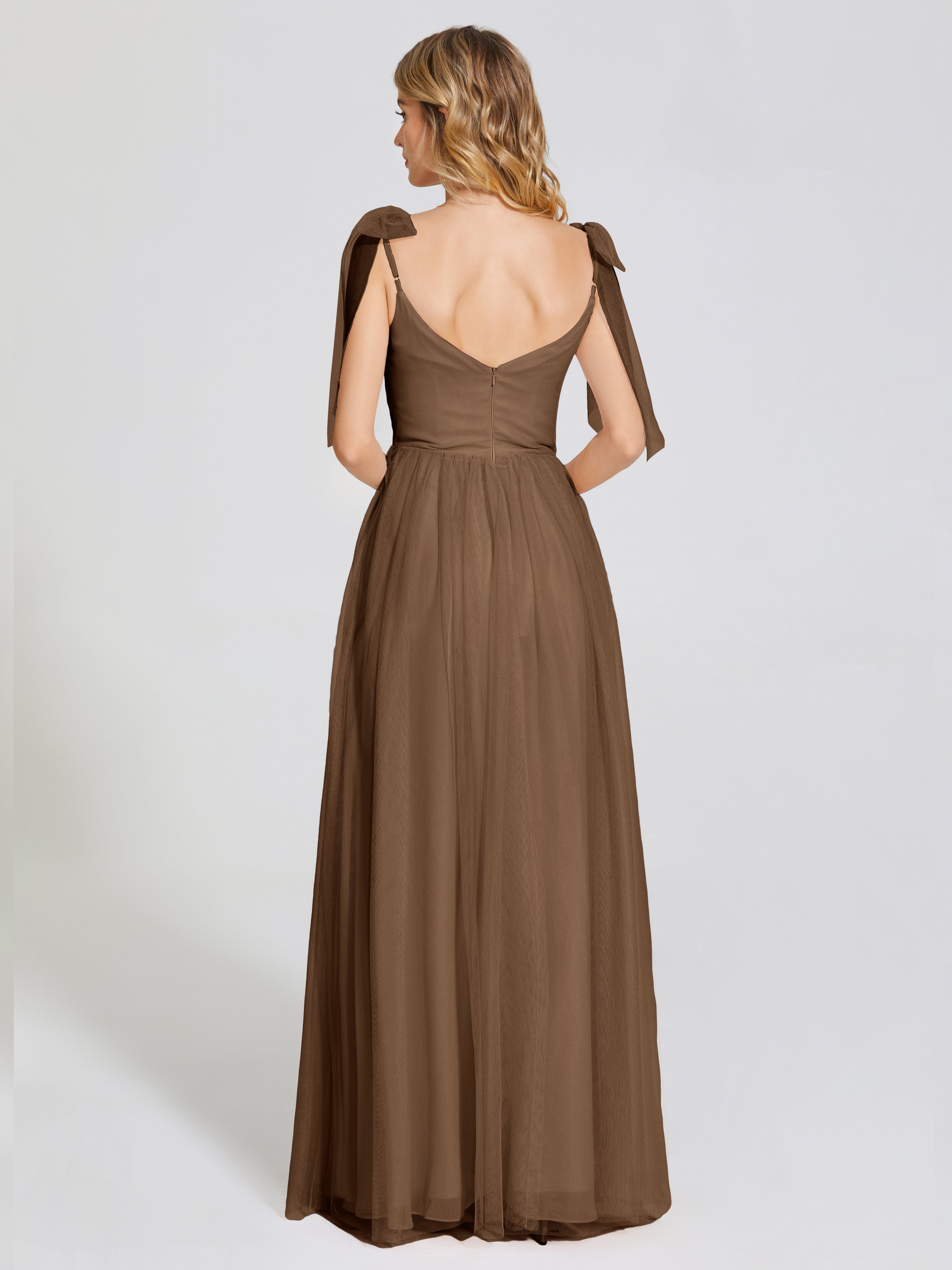 Diana Detachable Bow-knot Straps Tulle Bridesmaid Dress