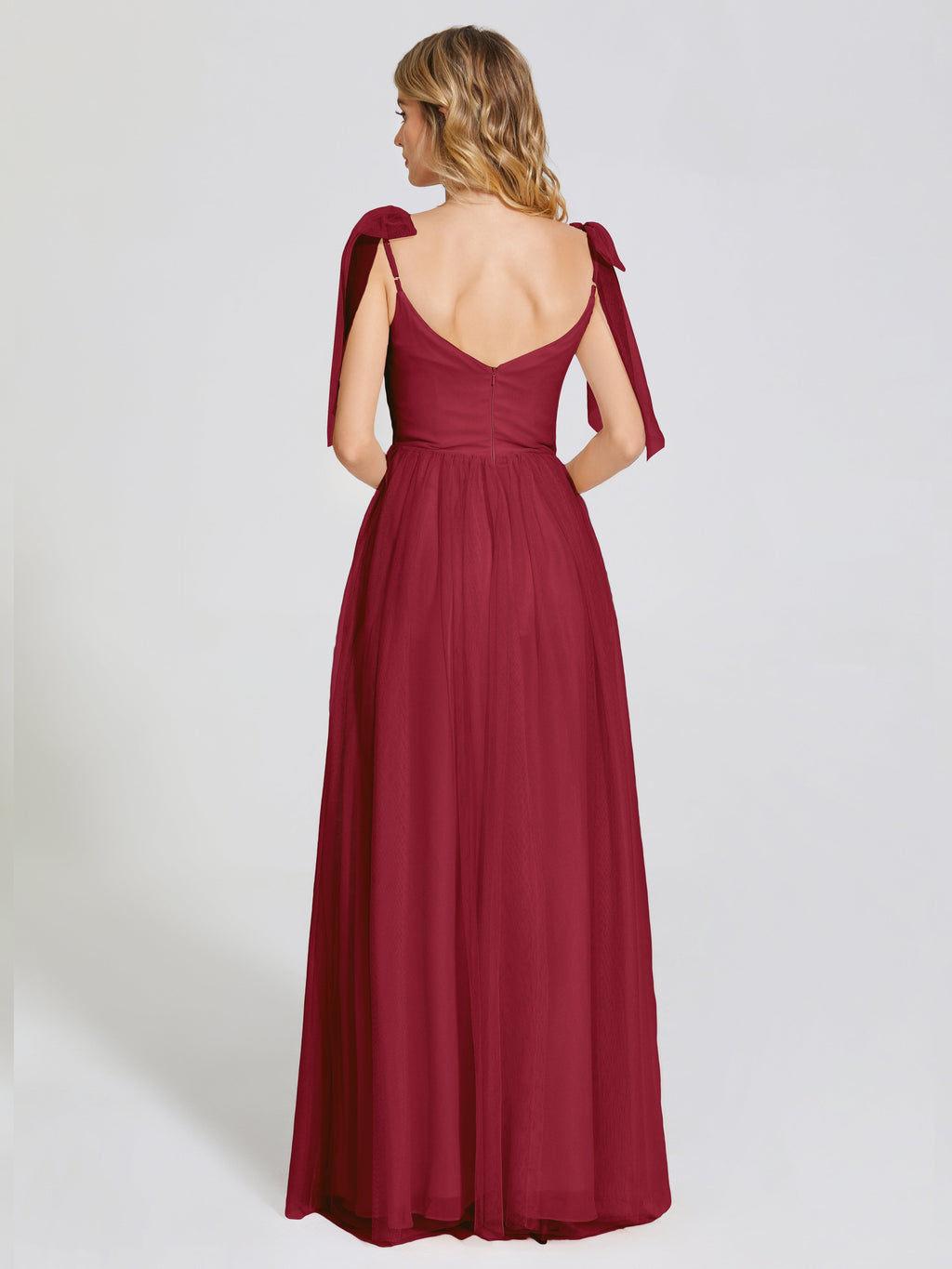 Diana Detachable Bow-knot Straps Tulle Bridesmaid Dress