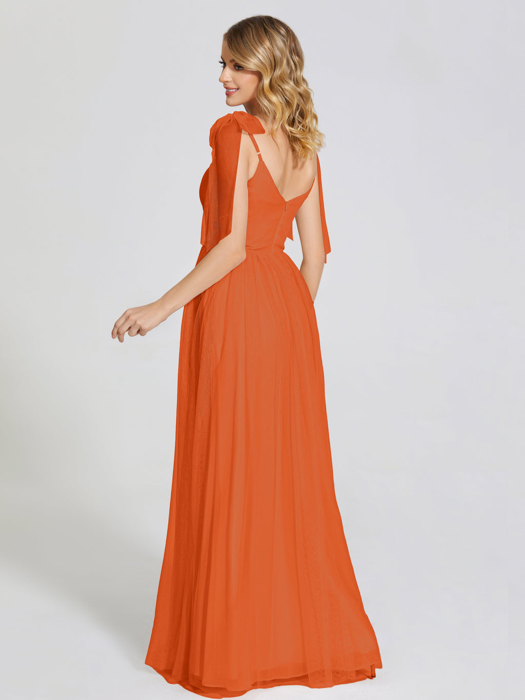 Diana Detachable Bow-knot Straps Tulle Bridesmaid Dress