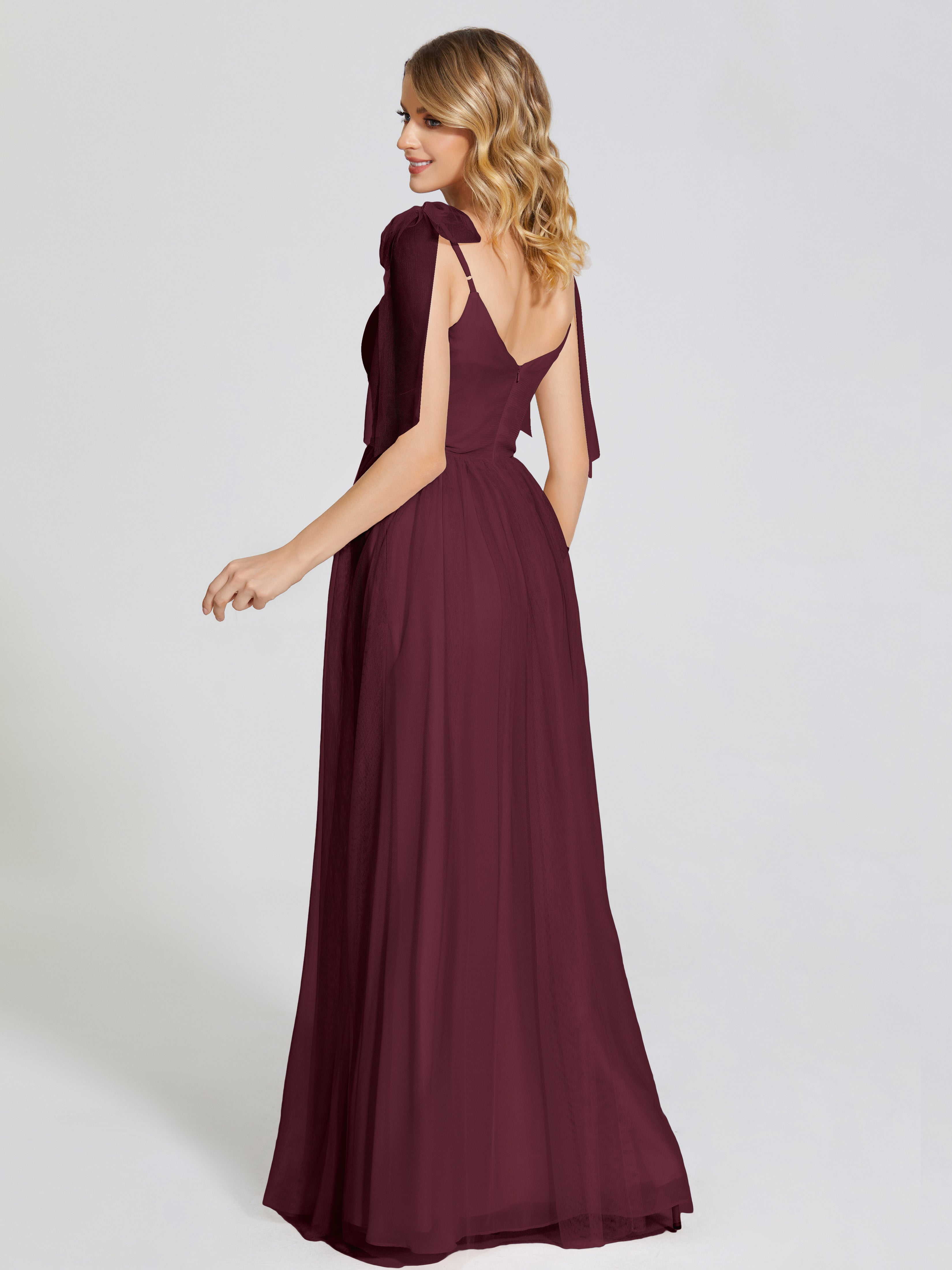 Diana Detachable Bow-knot Straps Tulle Bridesmaid Dress