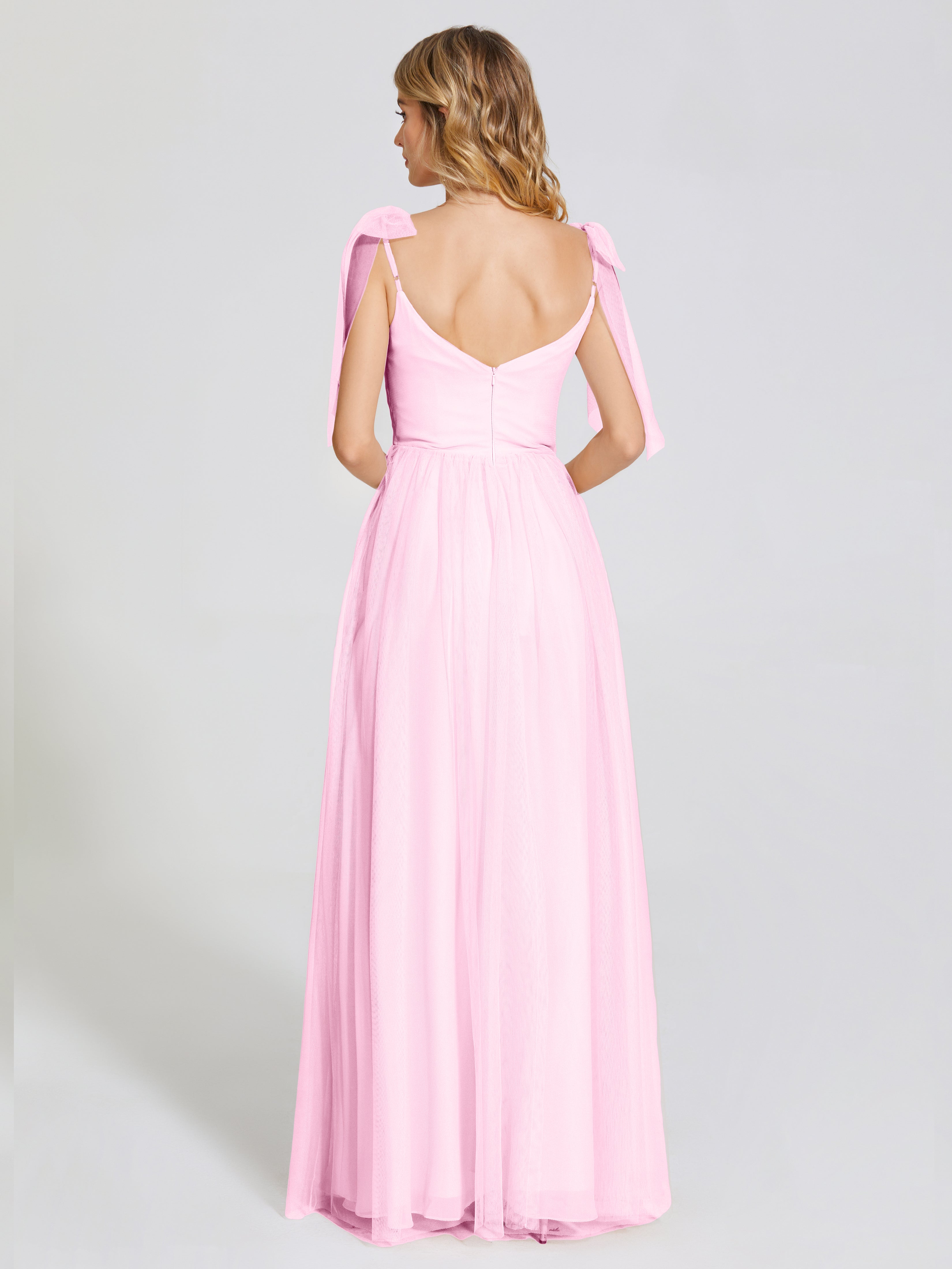 Diana Detachable Bow-knot Straps Tulle Bridesmaid Dress