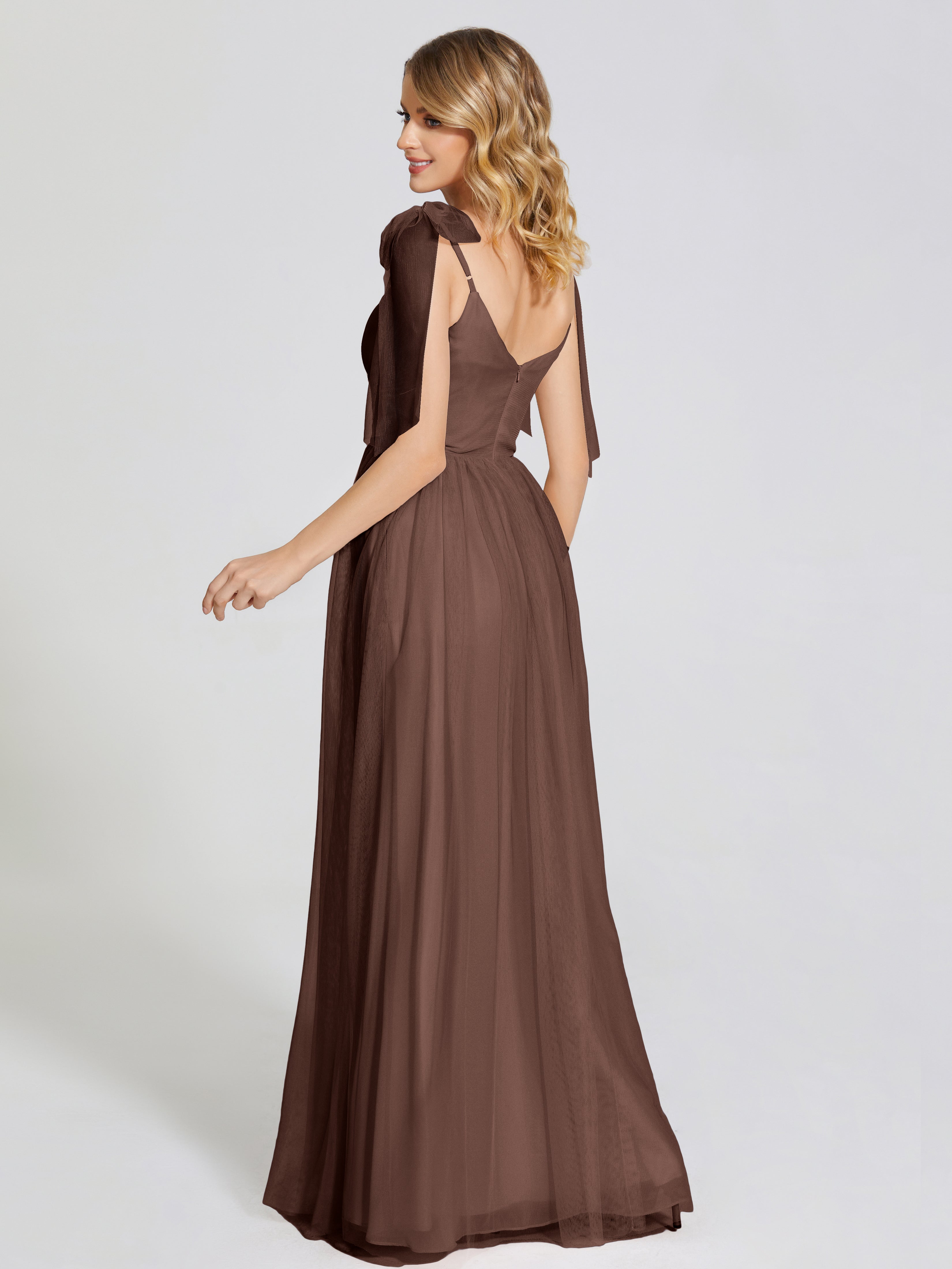 Diana Detachable Bow-knot Straps Tulle Bridesmaid Dress